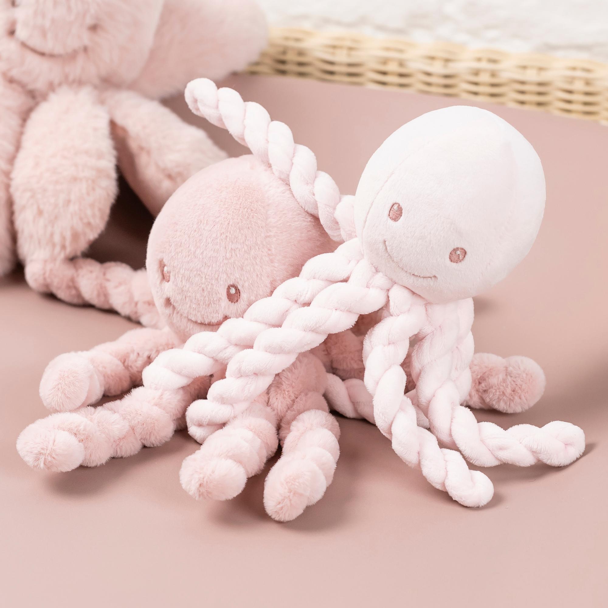 Peluche pulpo mini Nattou colec. Lapidou Rosa claro-7