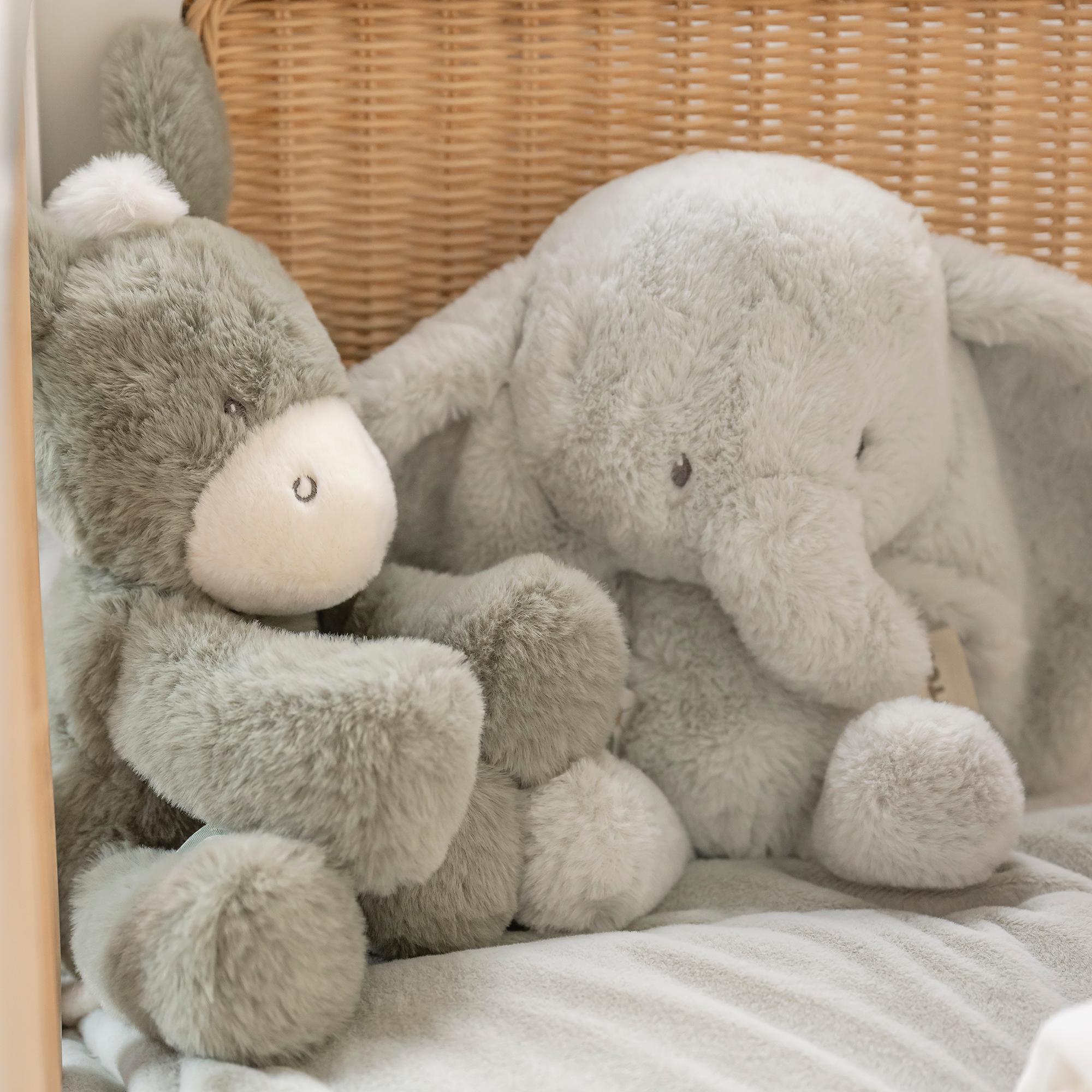 Peluche elefante Nattou blandito colección LouLou Verde Agua-3