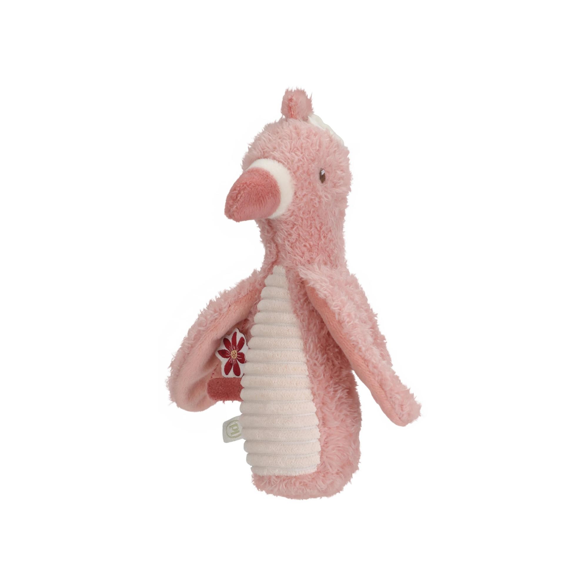 Peluche flamenco de actividades Little Dutch 25 cm Safari Friends Rosa Flamingo-1