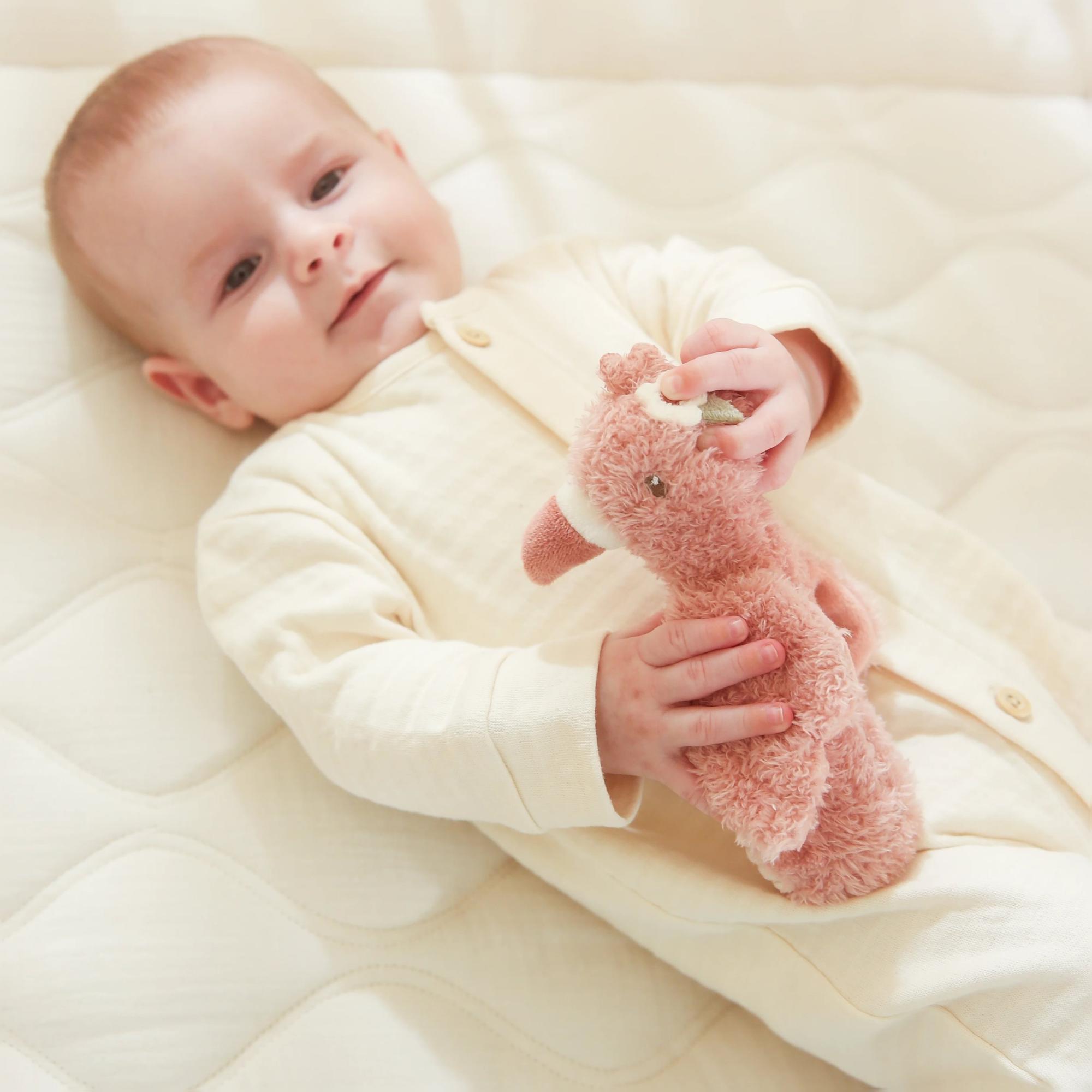 Peluche flamenco de actividades Little Dutch 25 cm Safari Friends Rosa Flamingo-3