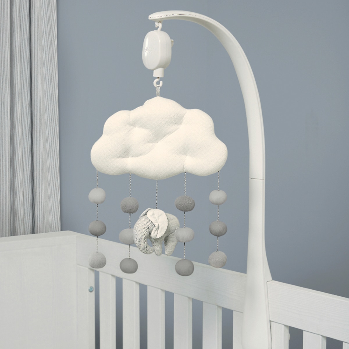 Móvil musical elefante Mamas & Papas /blanco - Gris Gris-4