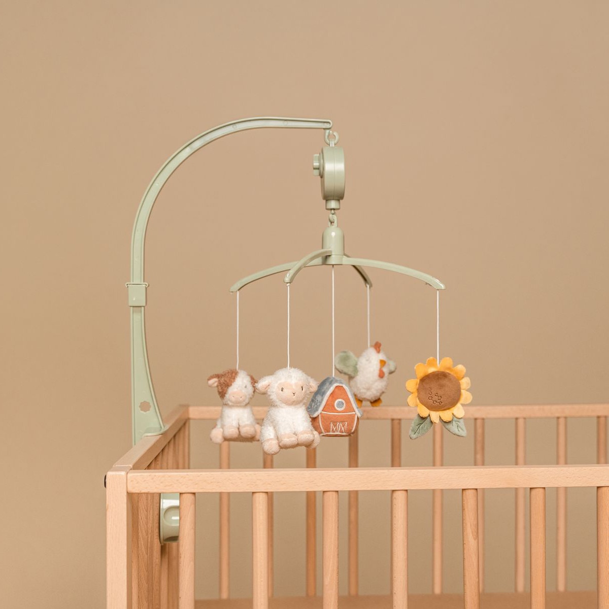 Móvil musical Little Dutch colección Little Farm Gris claro-9