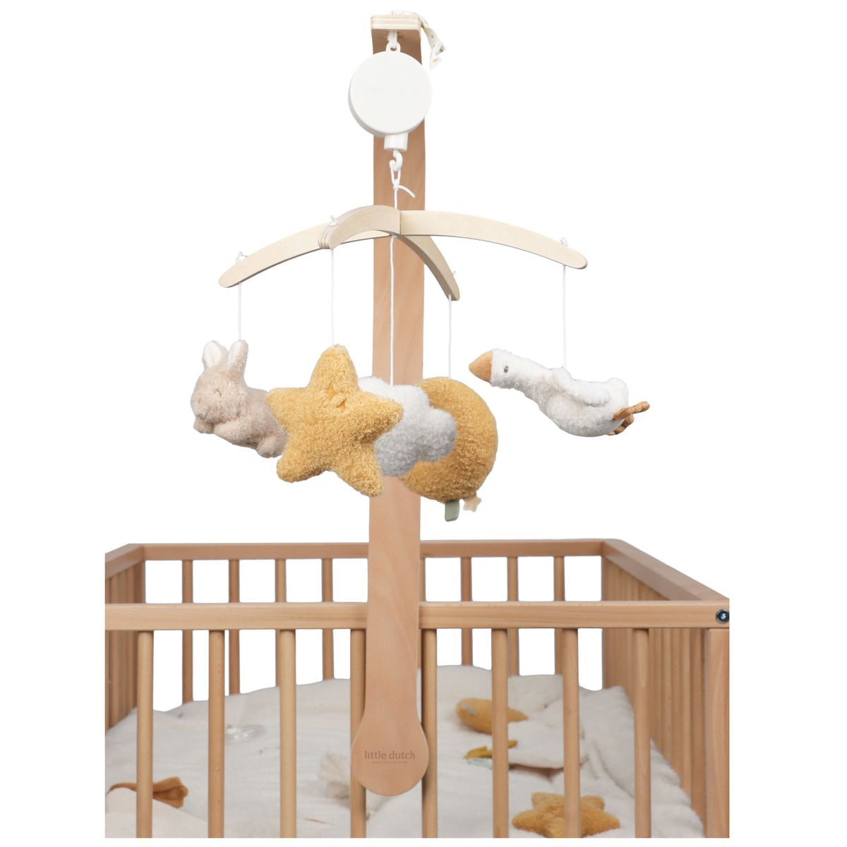 Móvil musical Little Dutch madera colección new born naturals