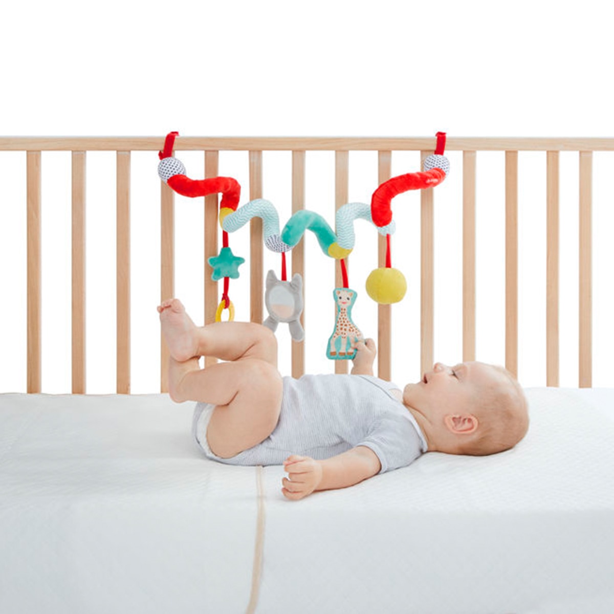 Sophie La Girafe Espiral De Actividad – 100% Textil, Longitud Ajustable De 20 A 80 Cm, Estimula Los Sentidos Del Bebé Desde 3 Meses