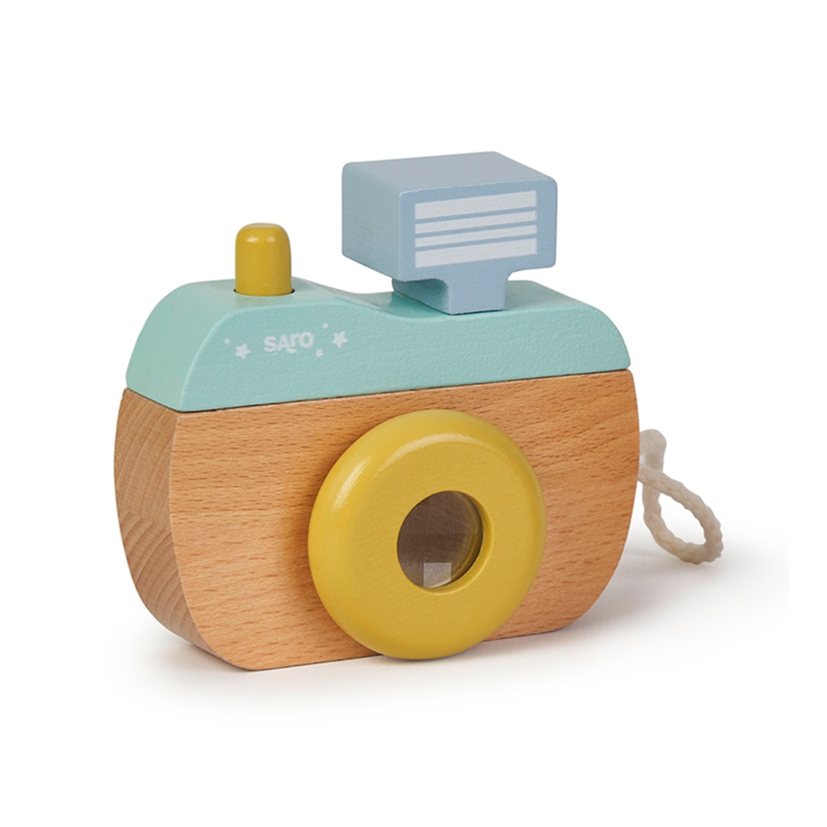 Saro - Juguete cámara de fotos Saro caleidoscopio de madera para bebés.