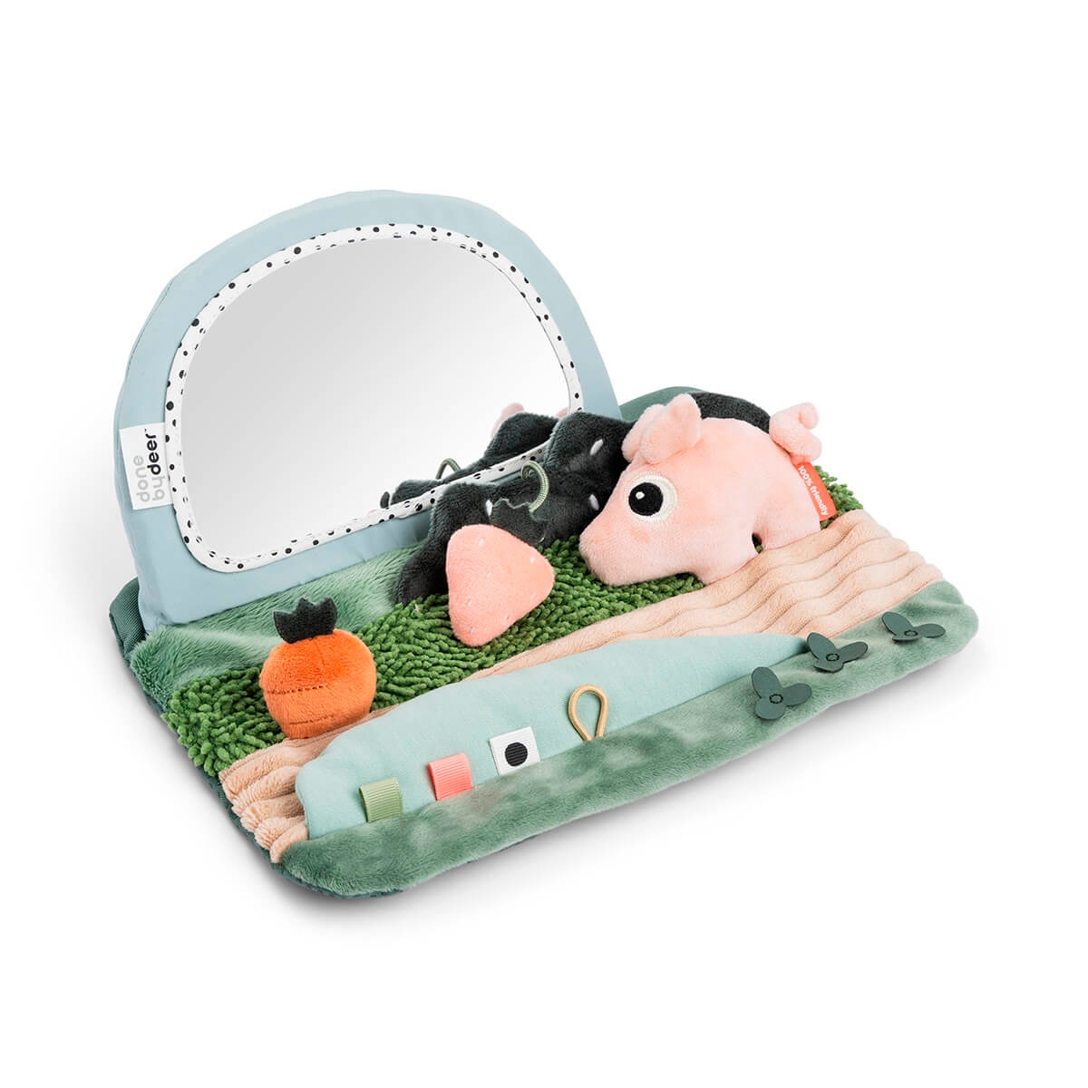 Done by Deer - Espejo sensorial Done by Deer Tummy Time colección Tiny farm.