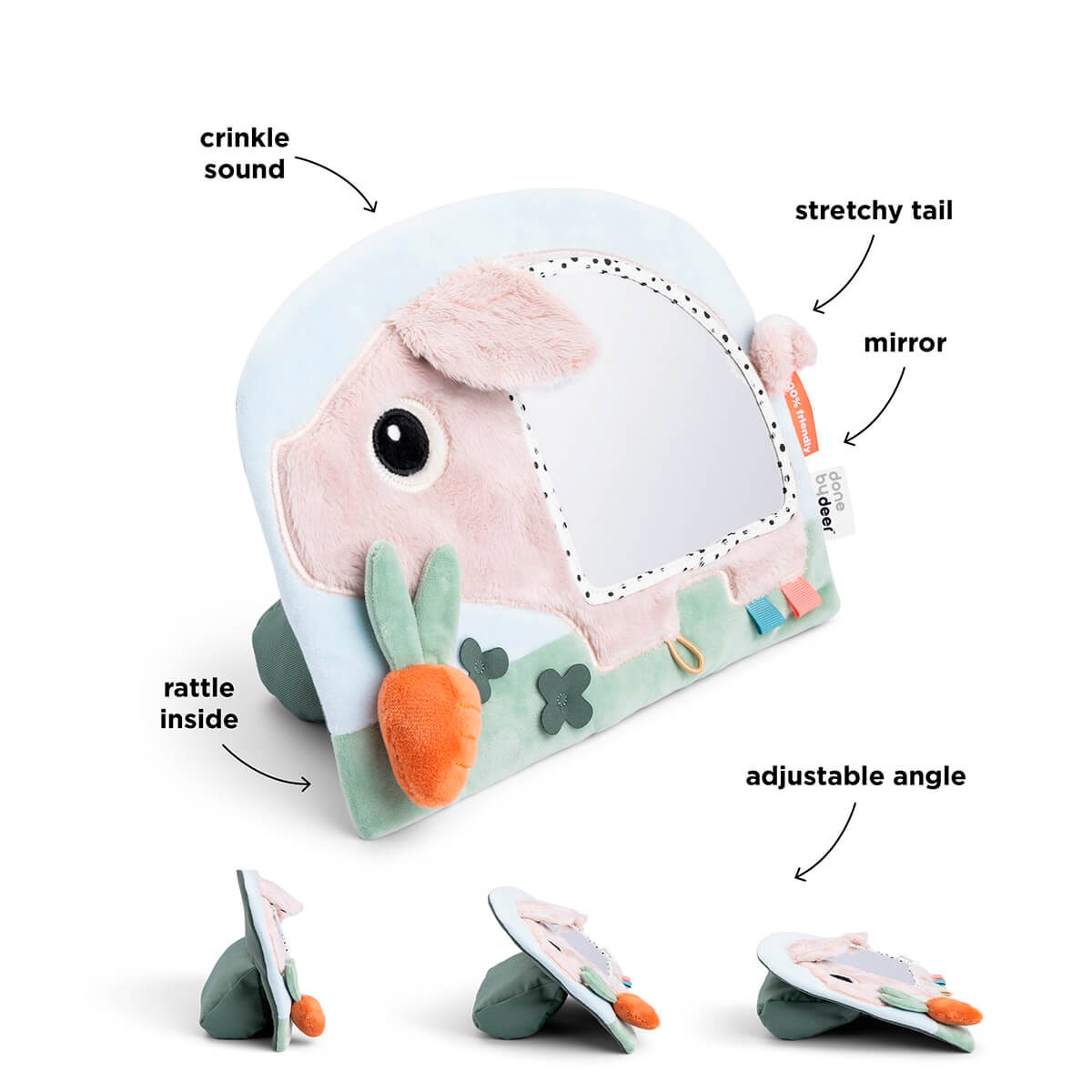 Espejo actividad Done by Deer cerdito colección Tiny farm Multicolor-3
