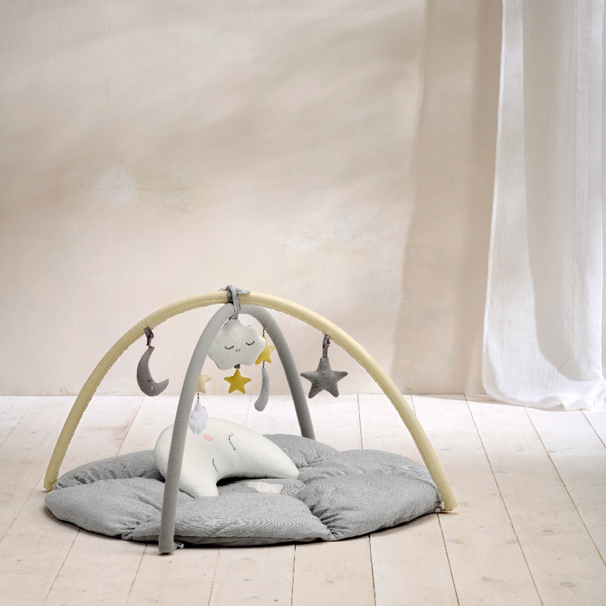 Manta de actividades Mamas&Papas con arco de juegos colección Dream upon a cloud Gris / Amarillo-7