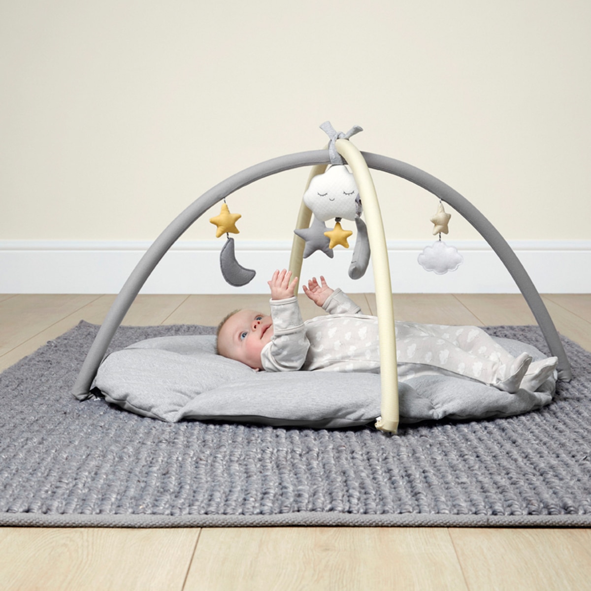 Manta de actividades Mamas&Papas con arco de juegos colección Dream upon a cloud Gris / Amarillo-8
