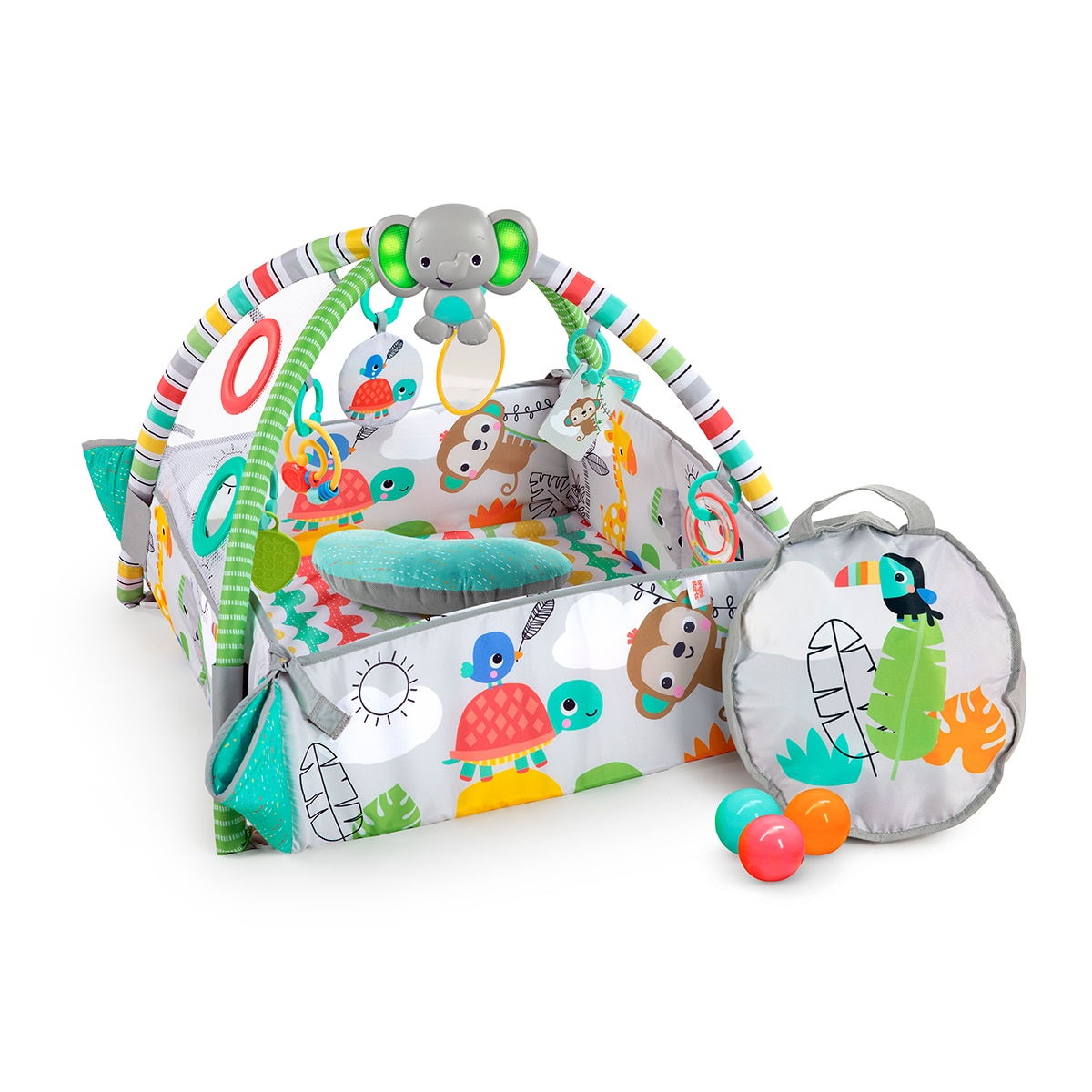 Bright Starts - Manta de Actividades Bright Starts 5 en 1 Your Way Ball Play Activity Gym & Ball Pit Totally Tropical multicolor.