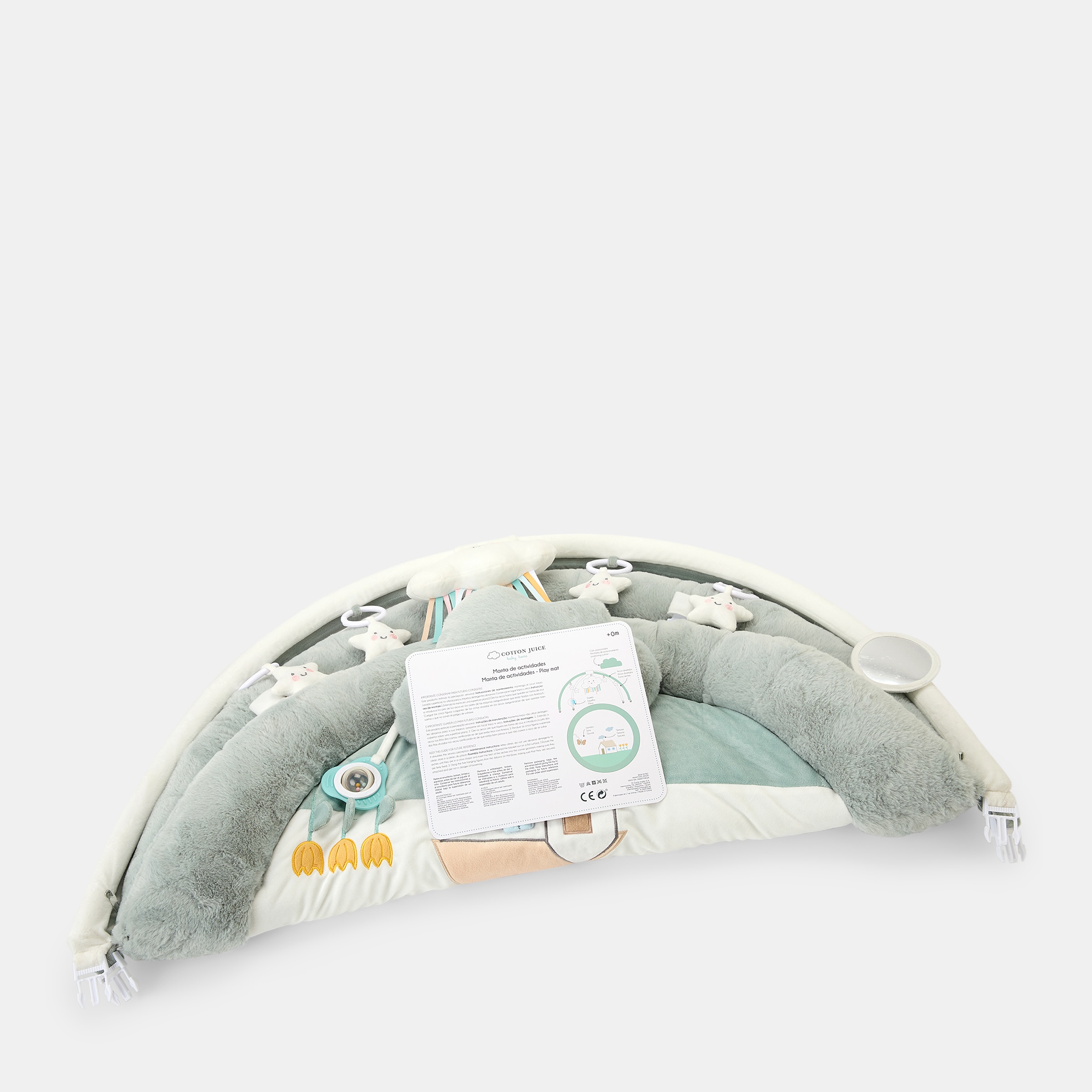 Tapete de Atividades com Arco e Acolchoada Cotton Juice Baby Home Casita Verde Mint-4