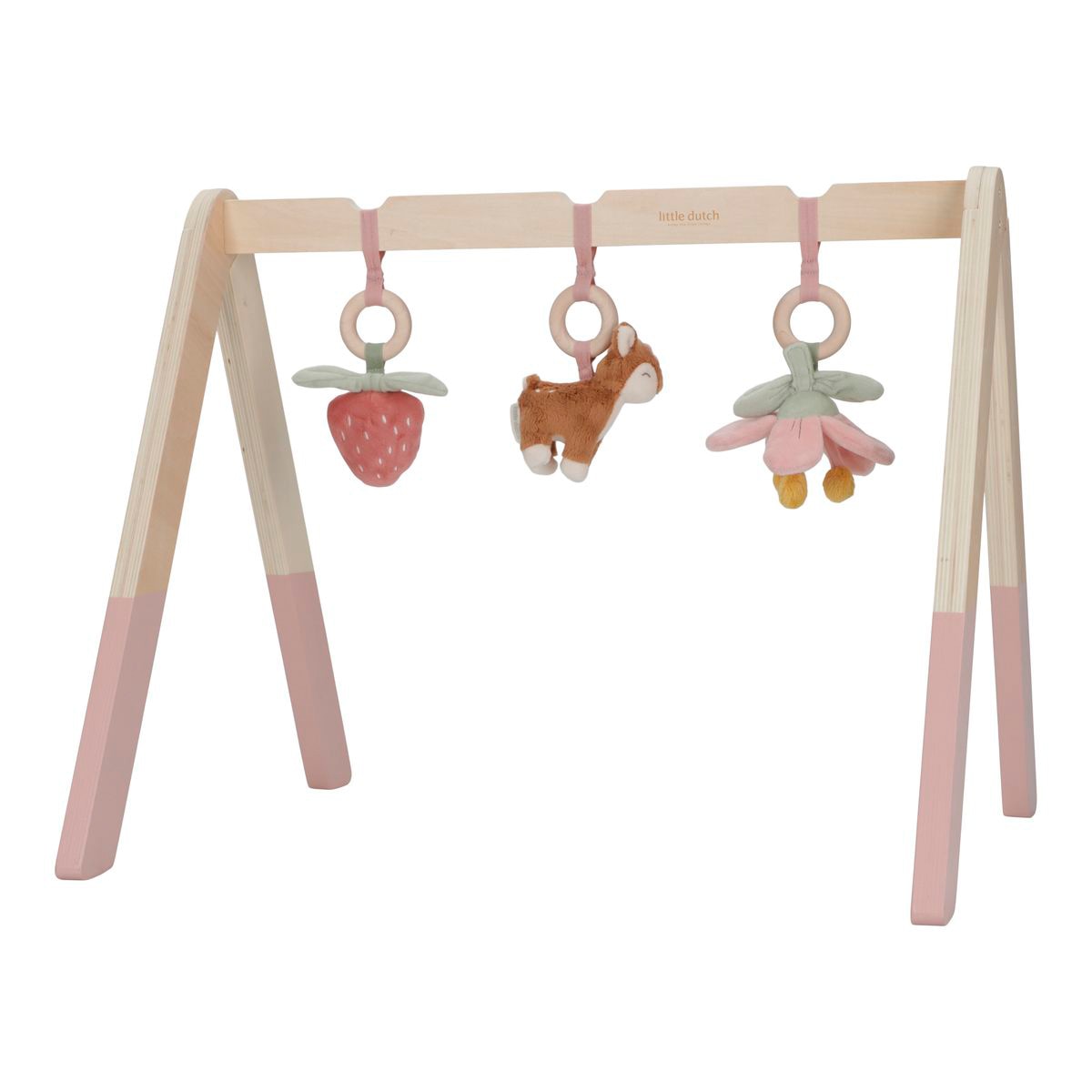 Arco juegos madera Little Dutch babygym con juguetes Rosa claro-2