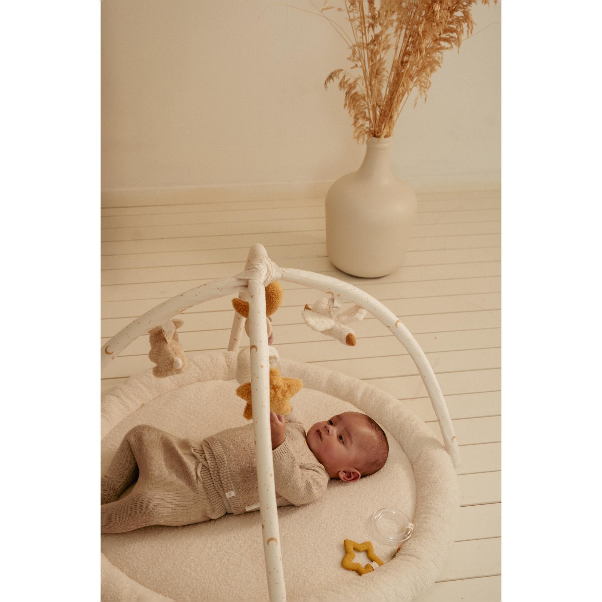 Tapete de atividades Little Dutch sem arco de jogos Newborn Naturals Bege Serra-12