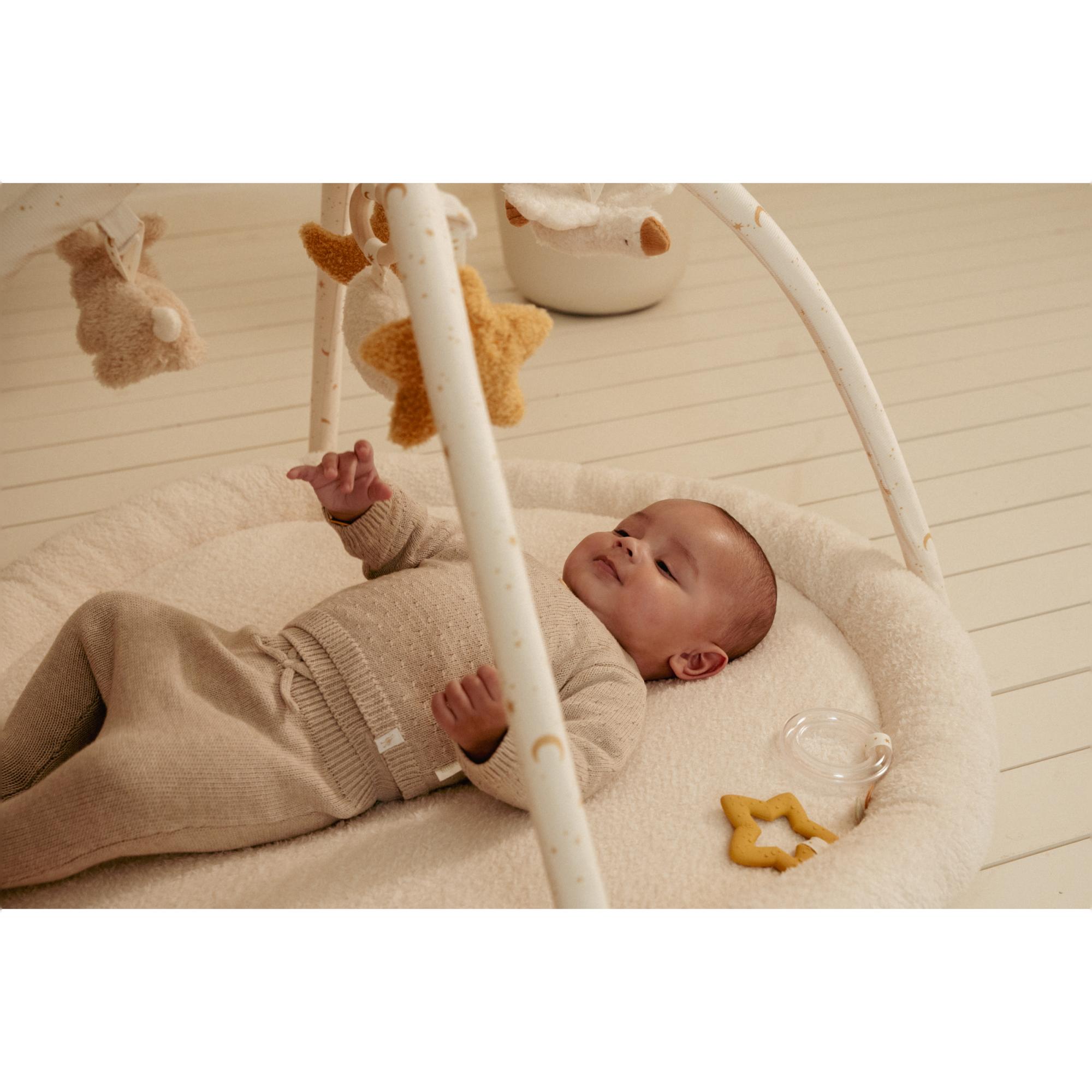 Tapete de atividades Little Dutch sem arco de jogos Newborn Naturals Bege Serra-13