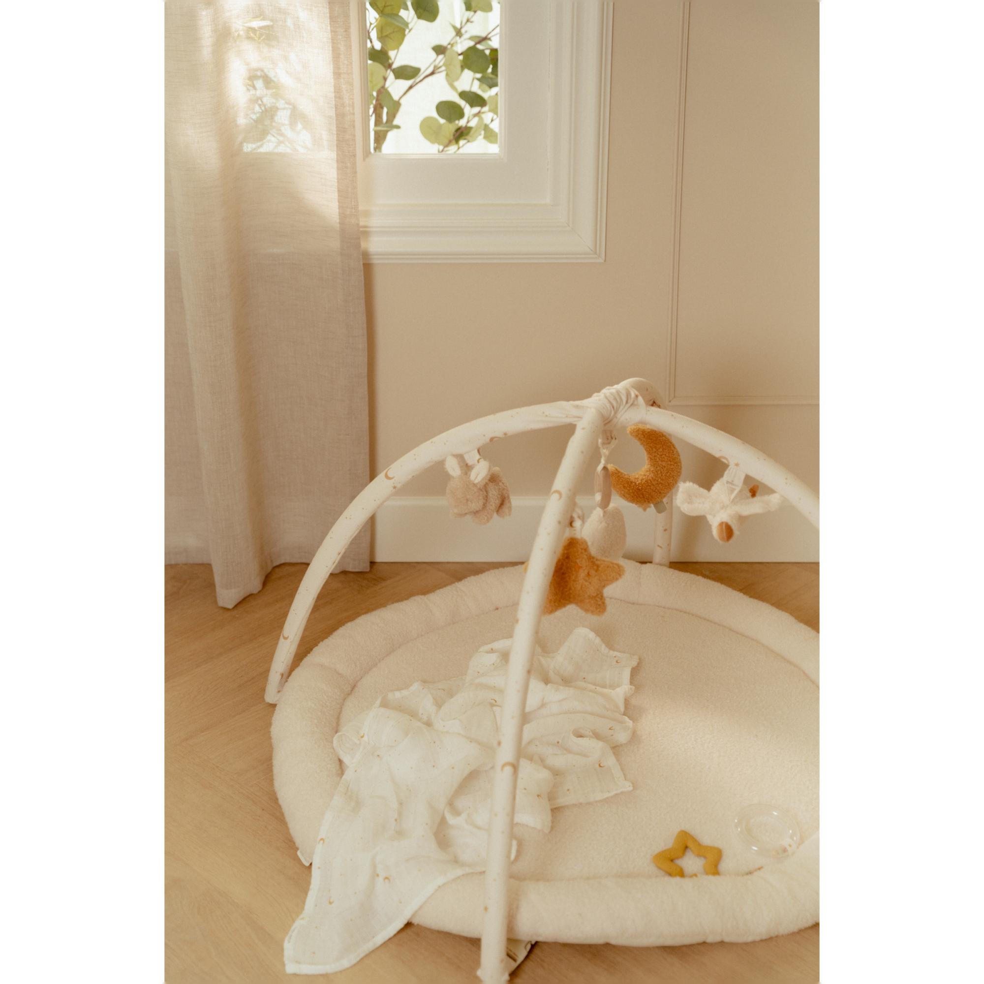 Tapete de atividades Little Dutch sem arco de jogos Newborn Naturals Bege Serra-15