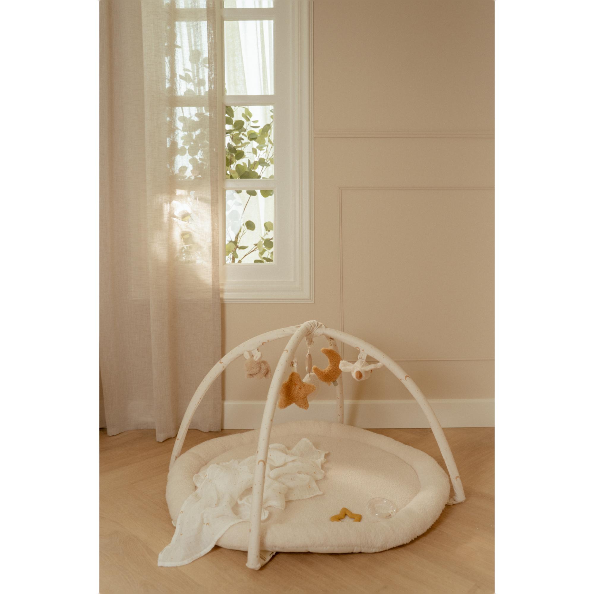 Tapete de atividades Little Dutch sem arco de jogos Newborn Naturals Bege Serra-16