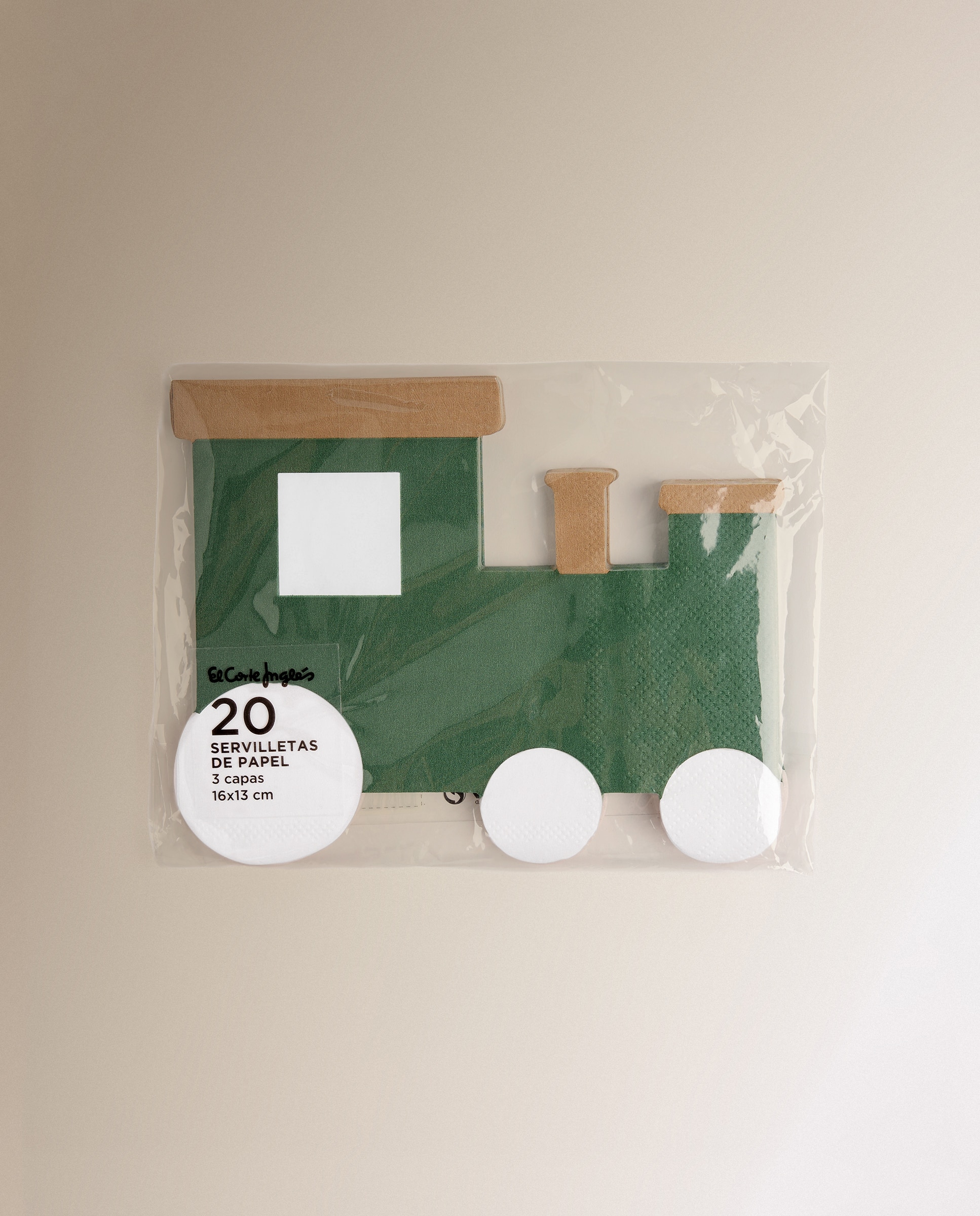 Pack de 20 Guardanapos de Papel Comboio Verde-2