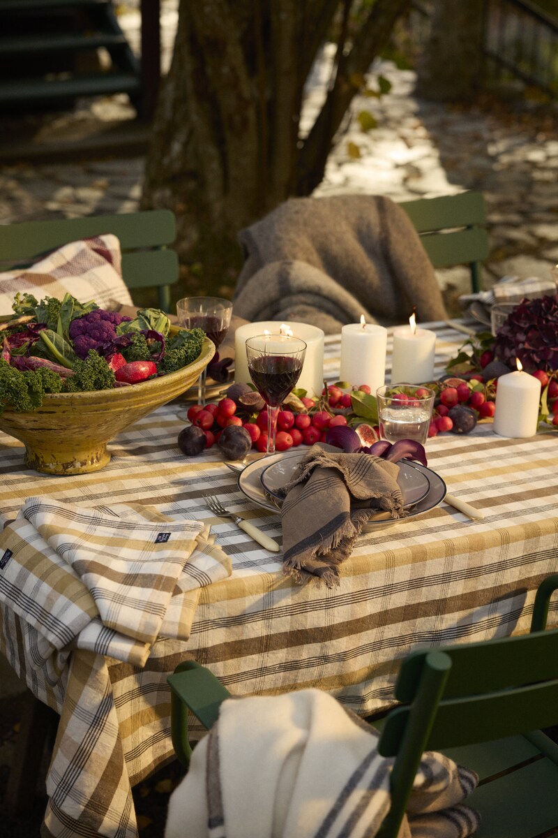 Servilleta lino y algodón Striped 25 Lexington Tostado-3