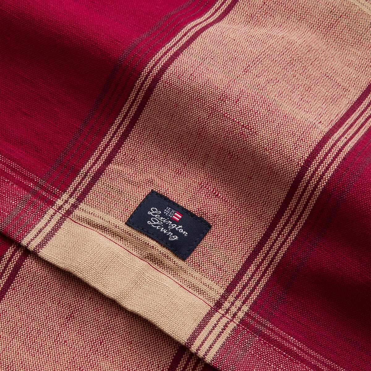 Caminho de Mesa de Linho e Algodão Living Natal 24 Vermelho-2