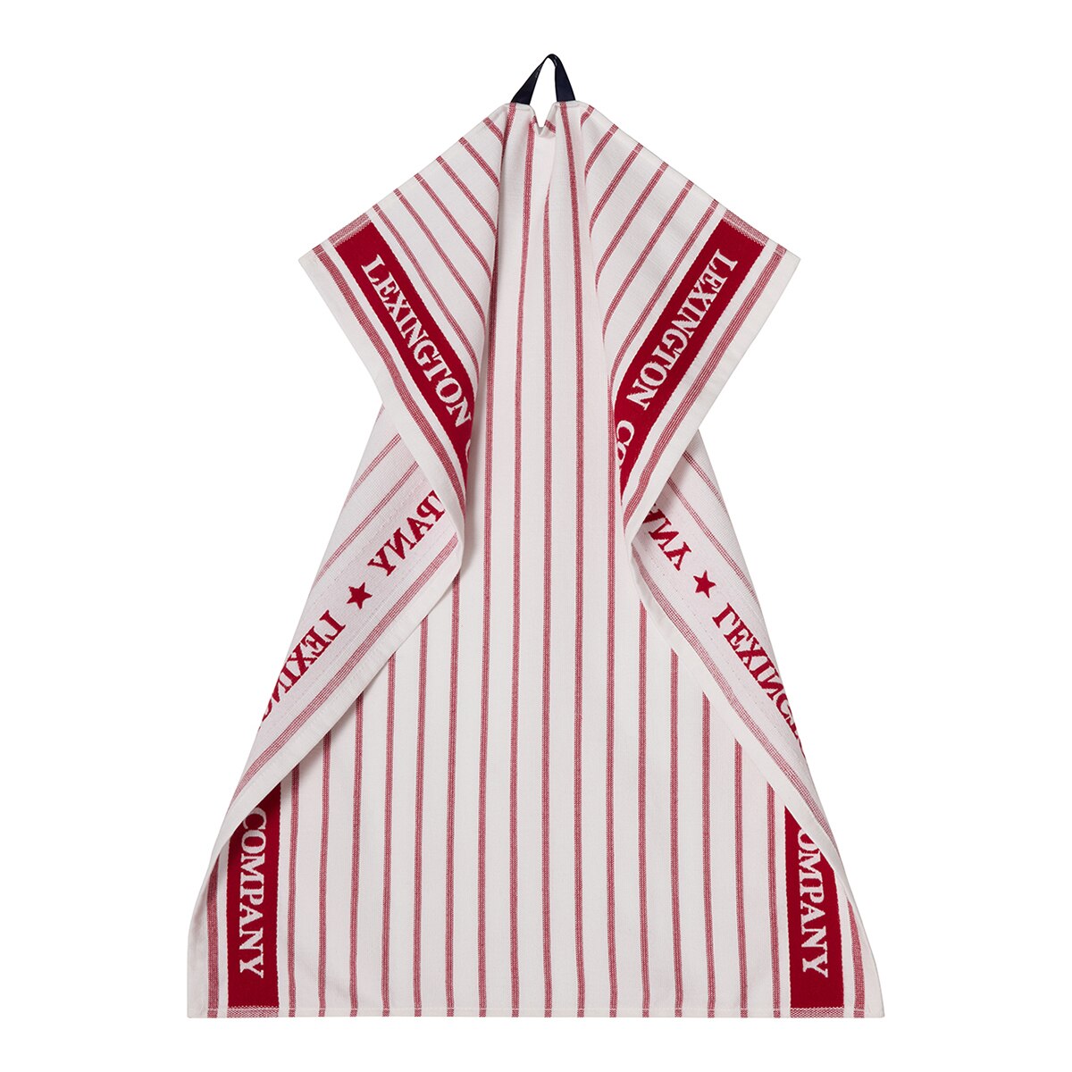 Pano de Cozinha de Sarja de Algodão Orgânico Striped Vermelho-2
