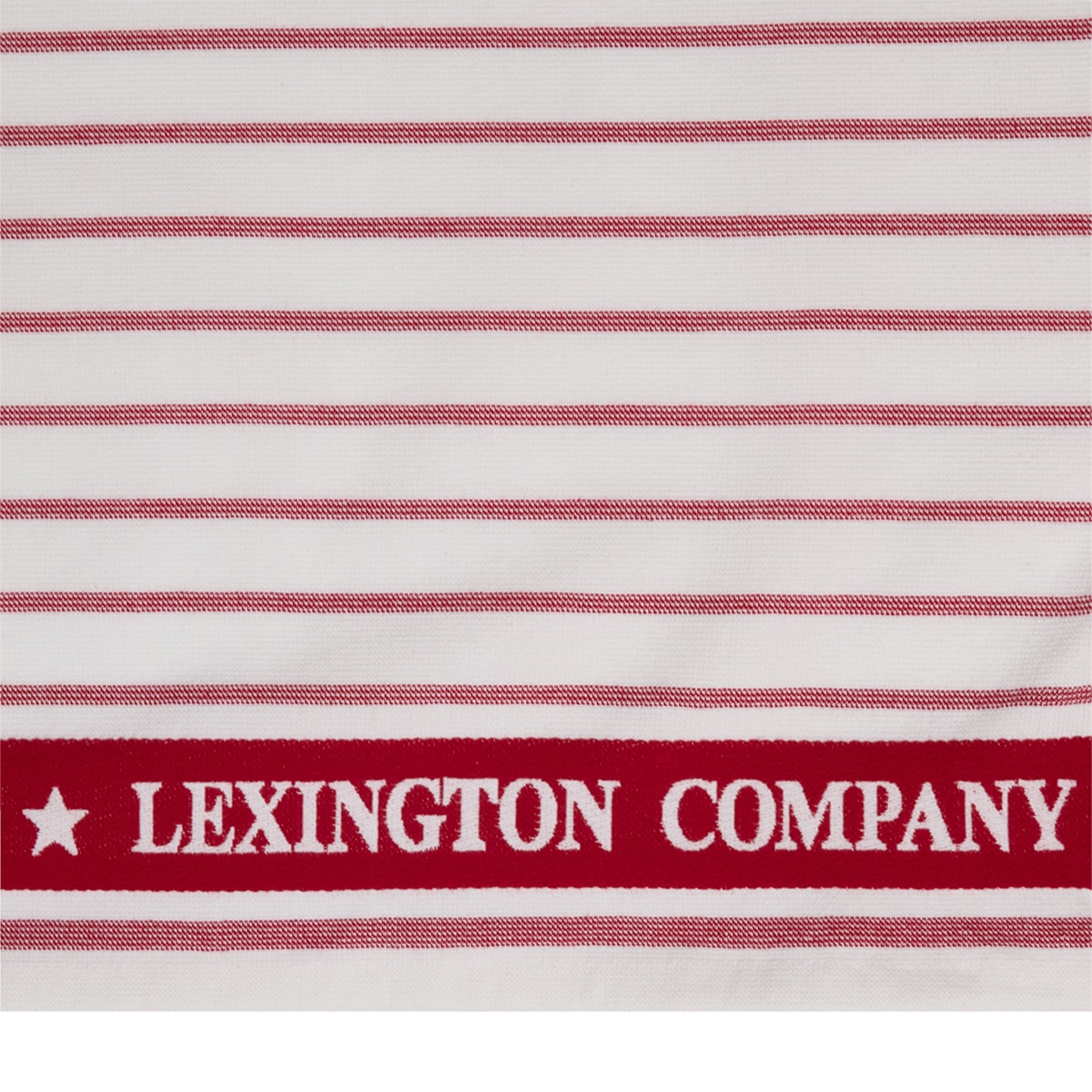 Pano de Cozinha de Sarja de Algodão Orgânico Striped Vermelho-3