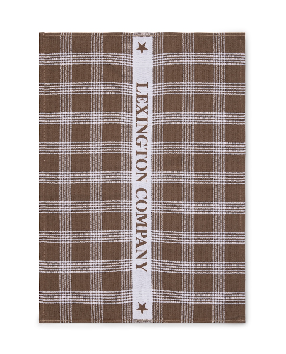 Paño de cocina de rizo algodón Checked Lexington Tostado-1
