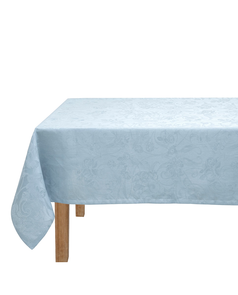Mantel de 100% lino jaquard - Azul Azul-1