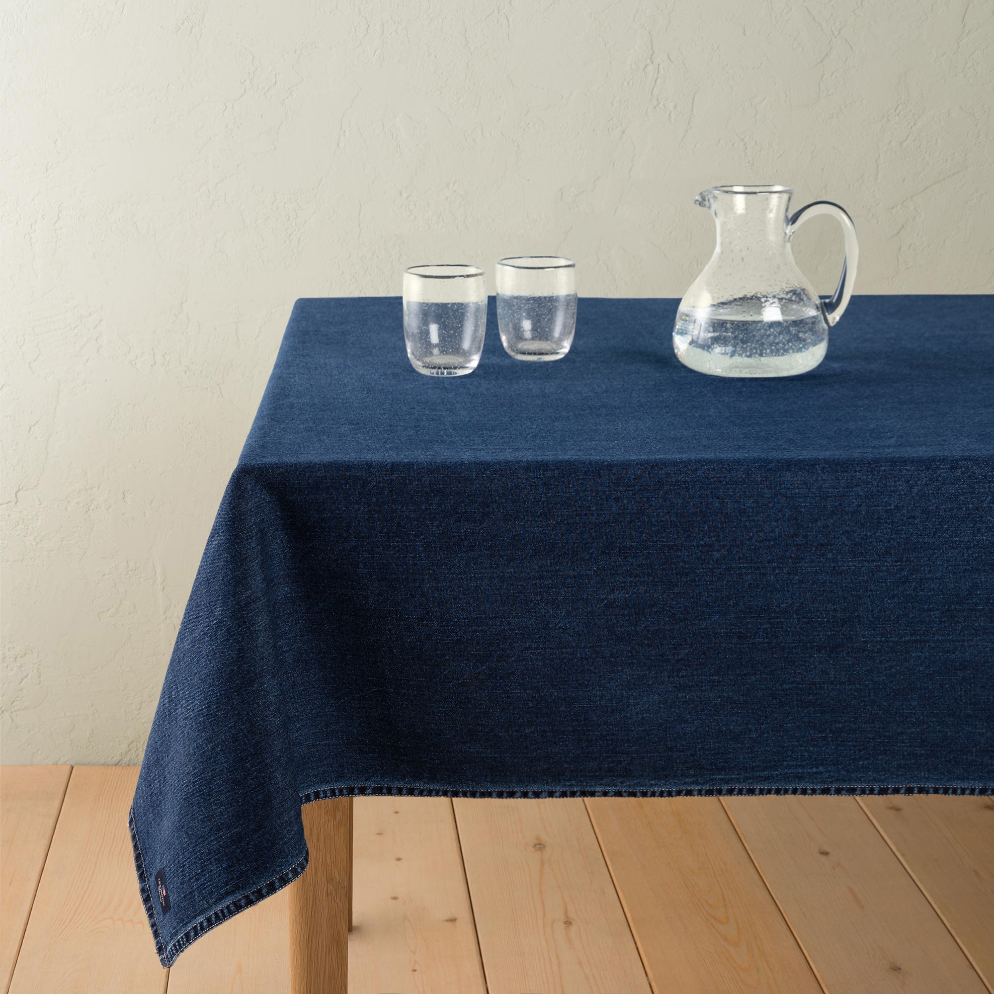 Toalha de mesa de ganga de algodão Icon Living Azul-1
