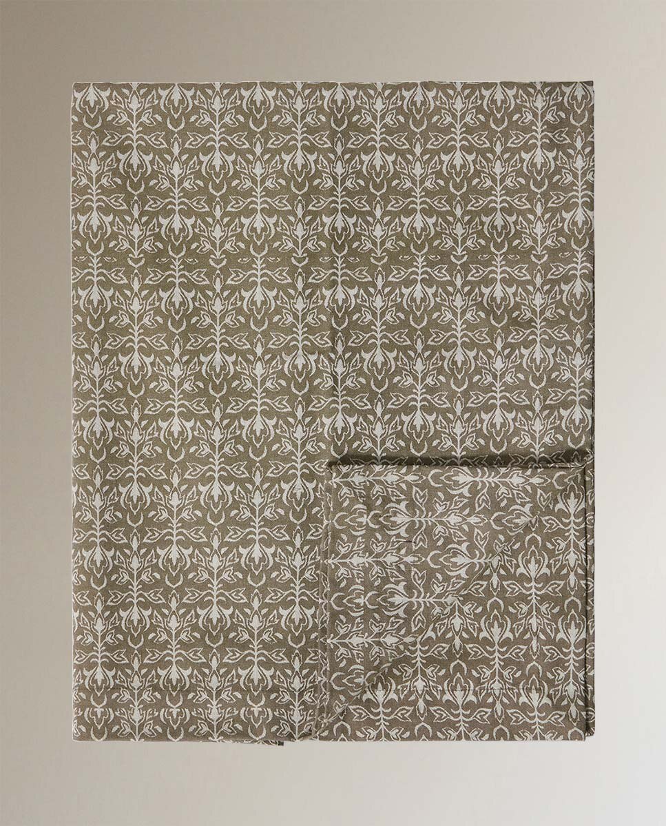 Mantel de mesa jacquard algodón - Beige Beige-2