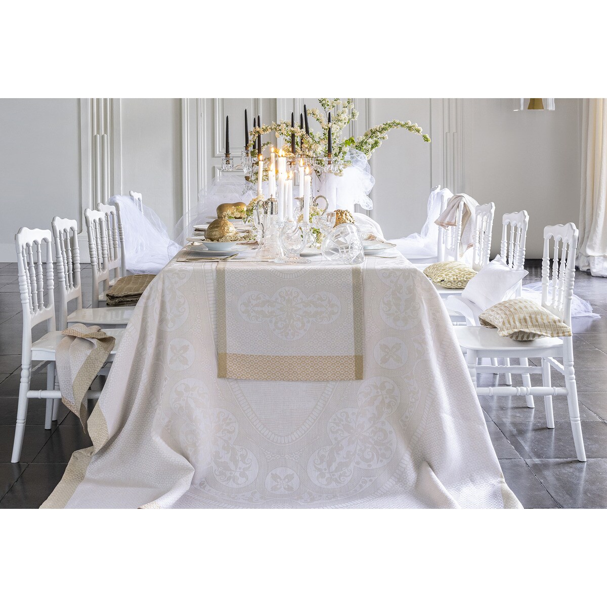 Mantel lino Évasion Céleste Le Jacquard Français - Beige 175 x 320 cm Beige-3
