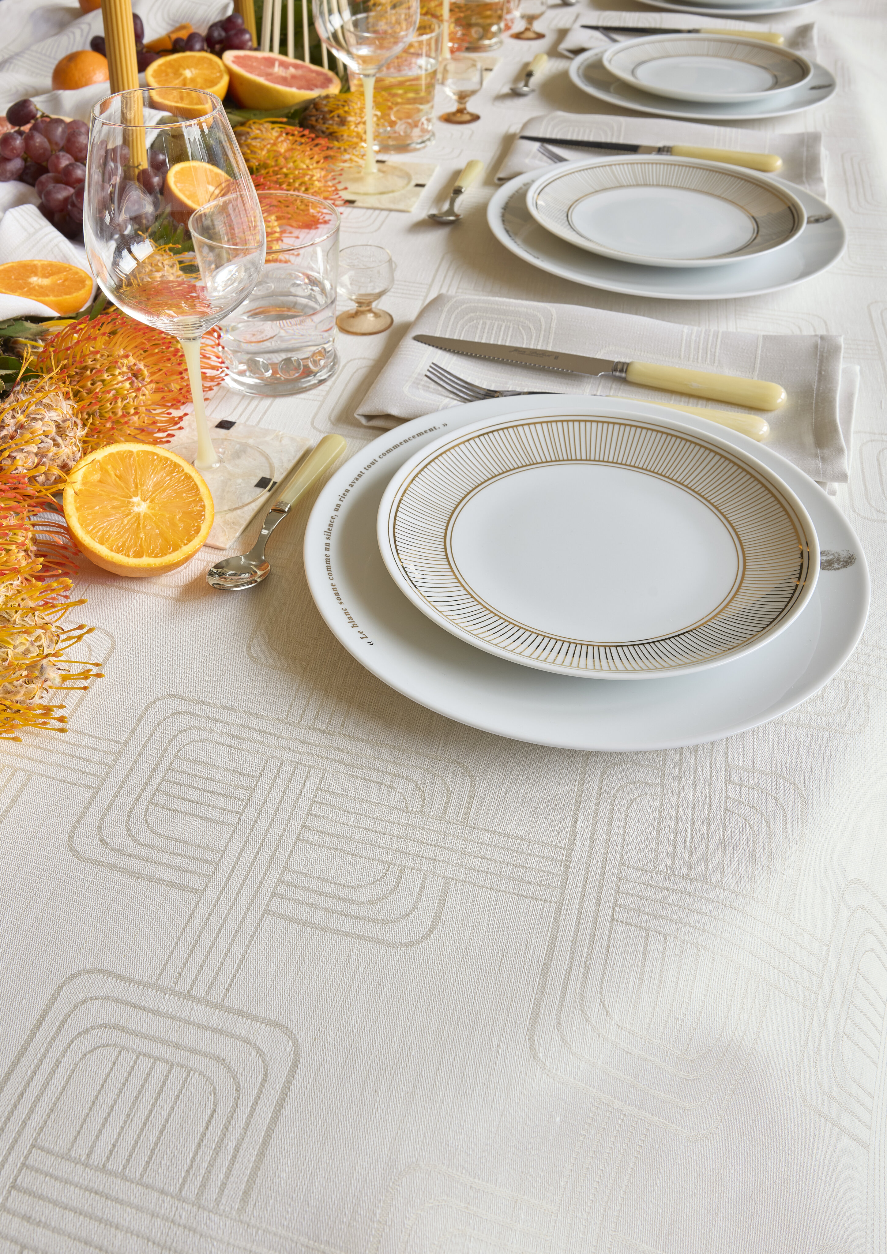 Imagen 2 de Mantel Hotel particulier Lino - Blanco Hueso Blanco Hueso
