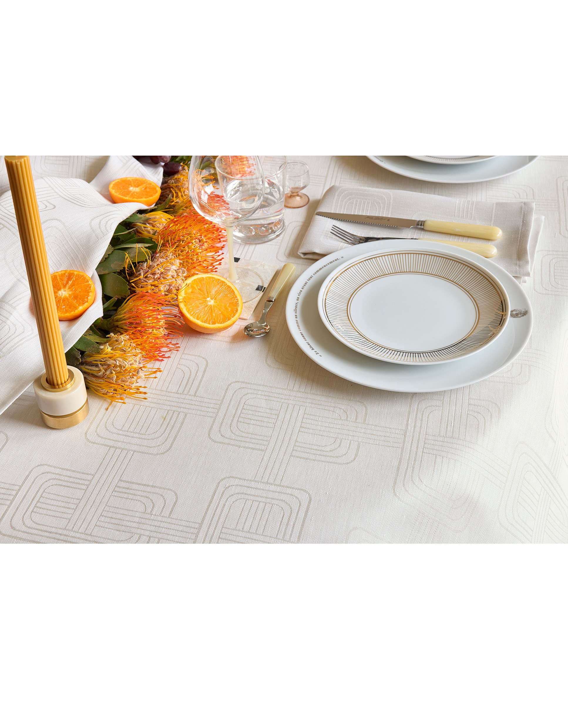 Imagen 4 de Mantel Hotel particulier Lino - Blanco Hueso Blanco Hueso