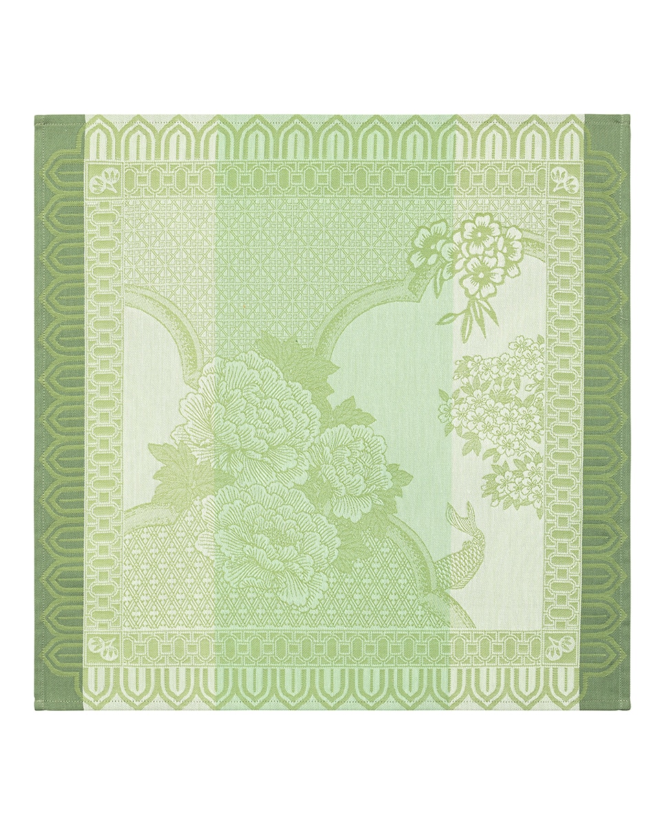 Imagen 0 de Servilleta jaquard floral Verde