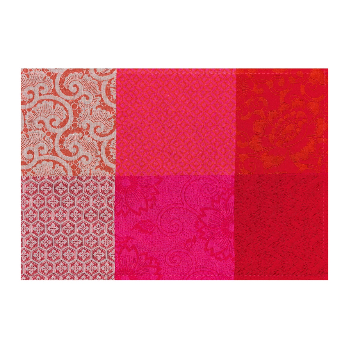 Imagen 1 de Mantel individual resinado Fleurs de Kyoto Le Jacquard Français Cereza