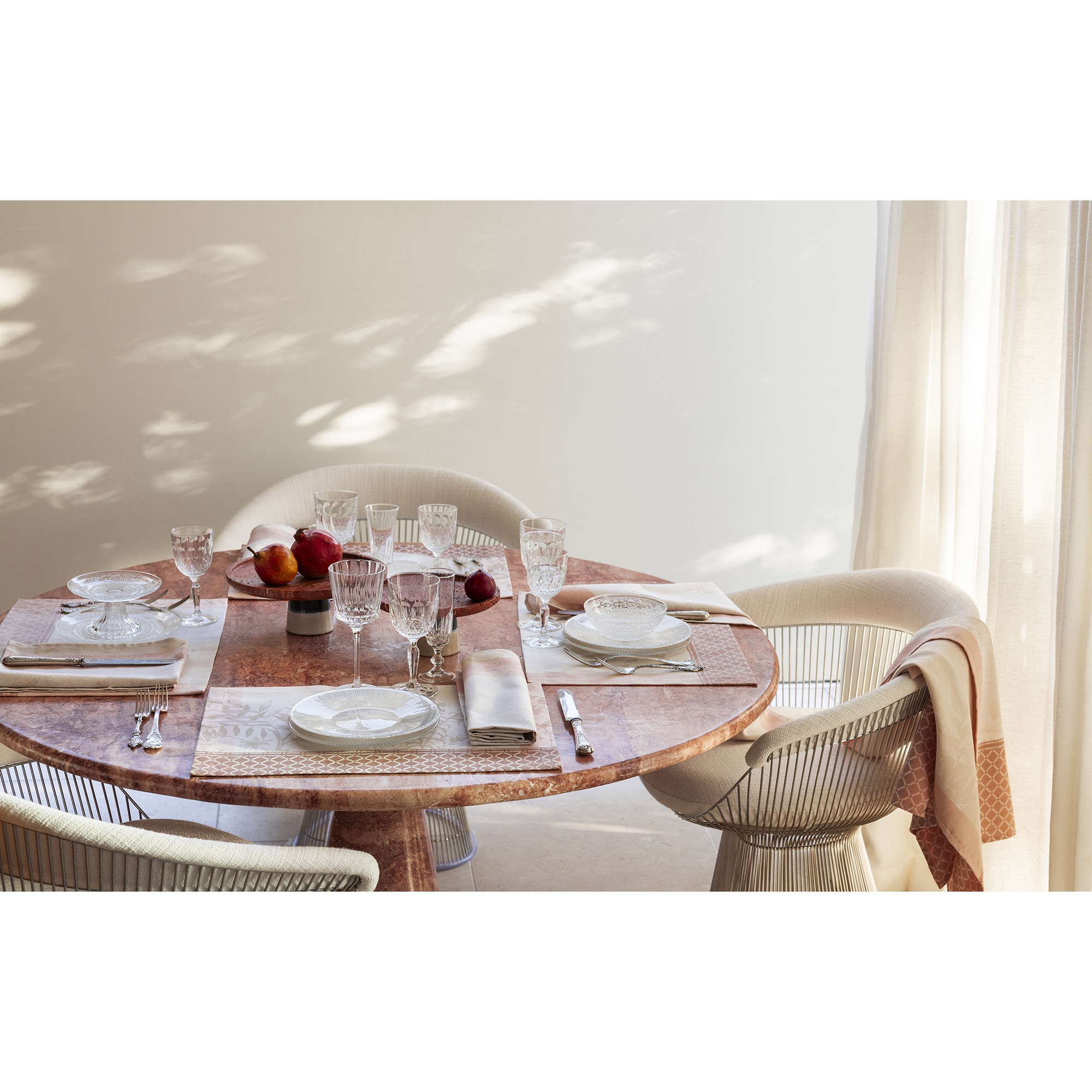 Individual de Algodão Jardin D'Eden Rosa-claro-2