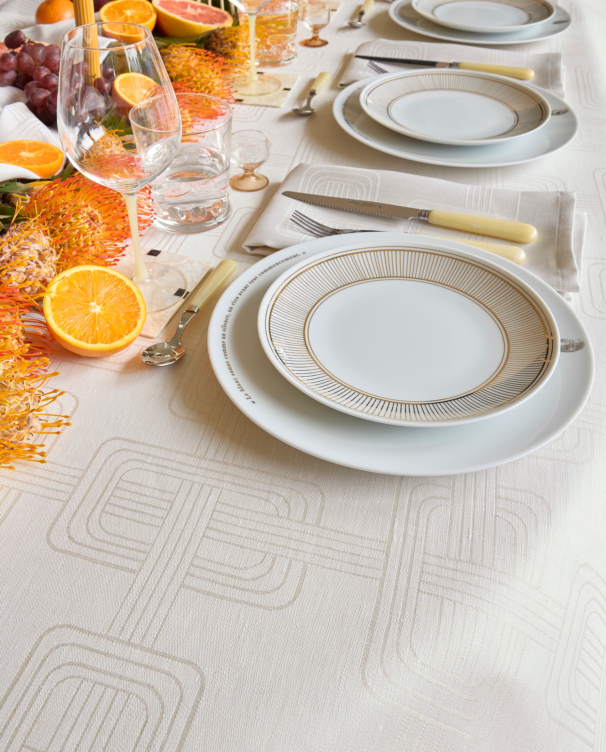 Imagen 2 de Mantel individual Hotel particulier Lino - Blanco Hueso Blanco Hueso