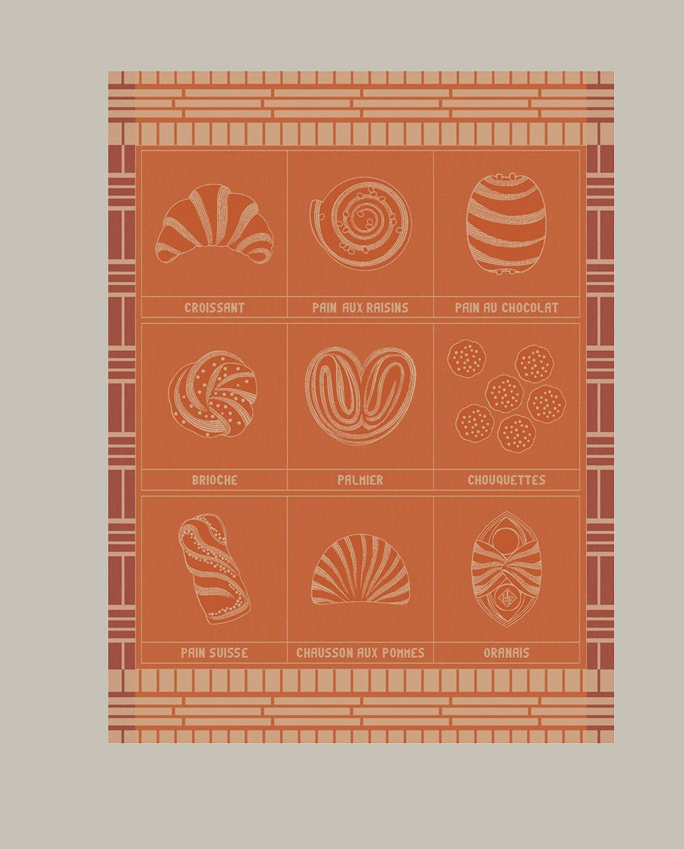 Pano de Cozinha Haute Viennoiserie de Algodão Laranja-2