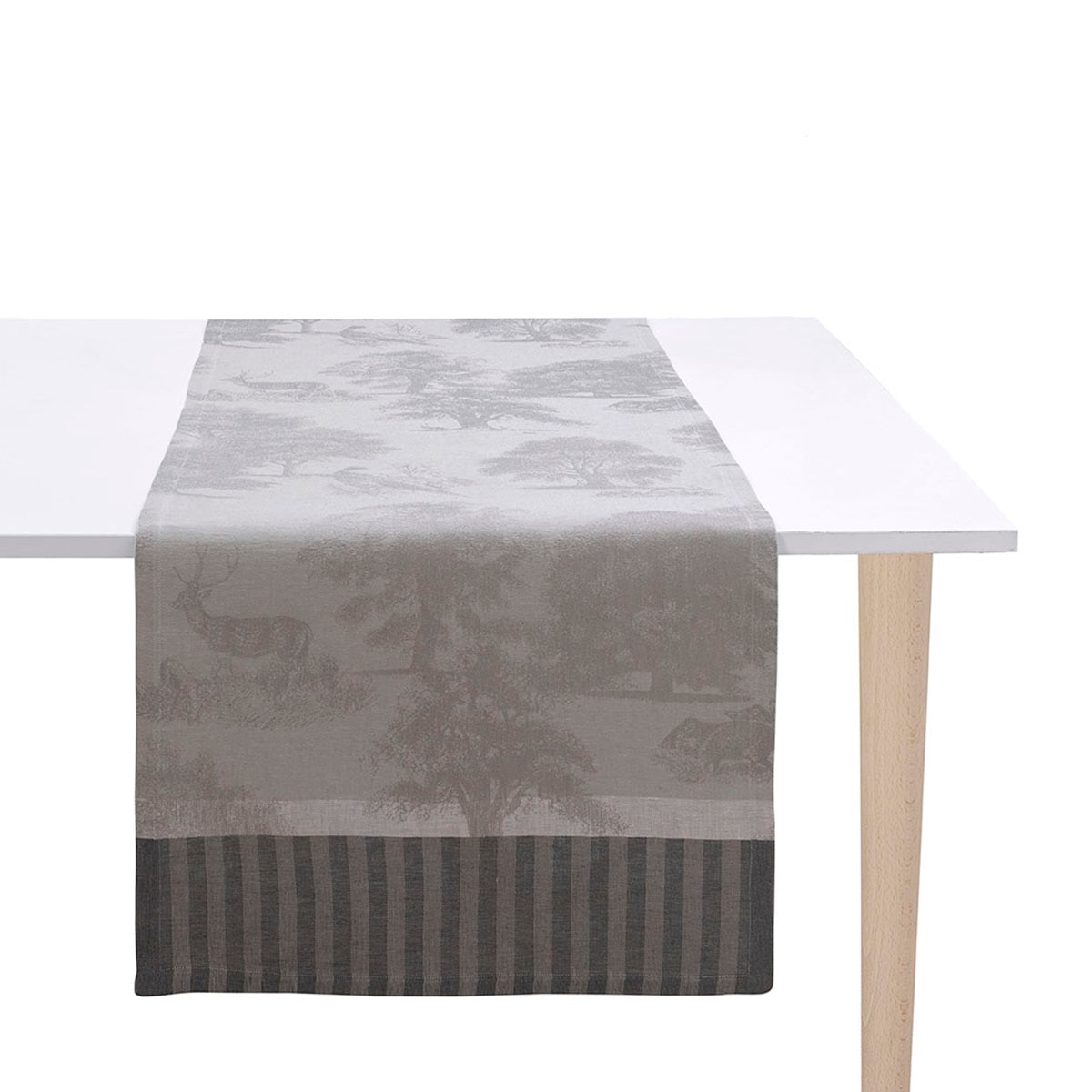 Imagen 0 de Camino de mesa lino Souveraine Le Jacquard Français Plata