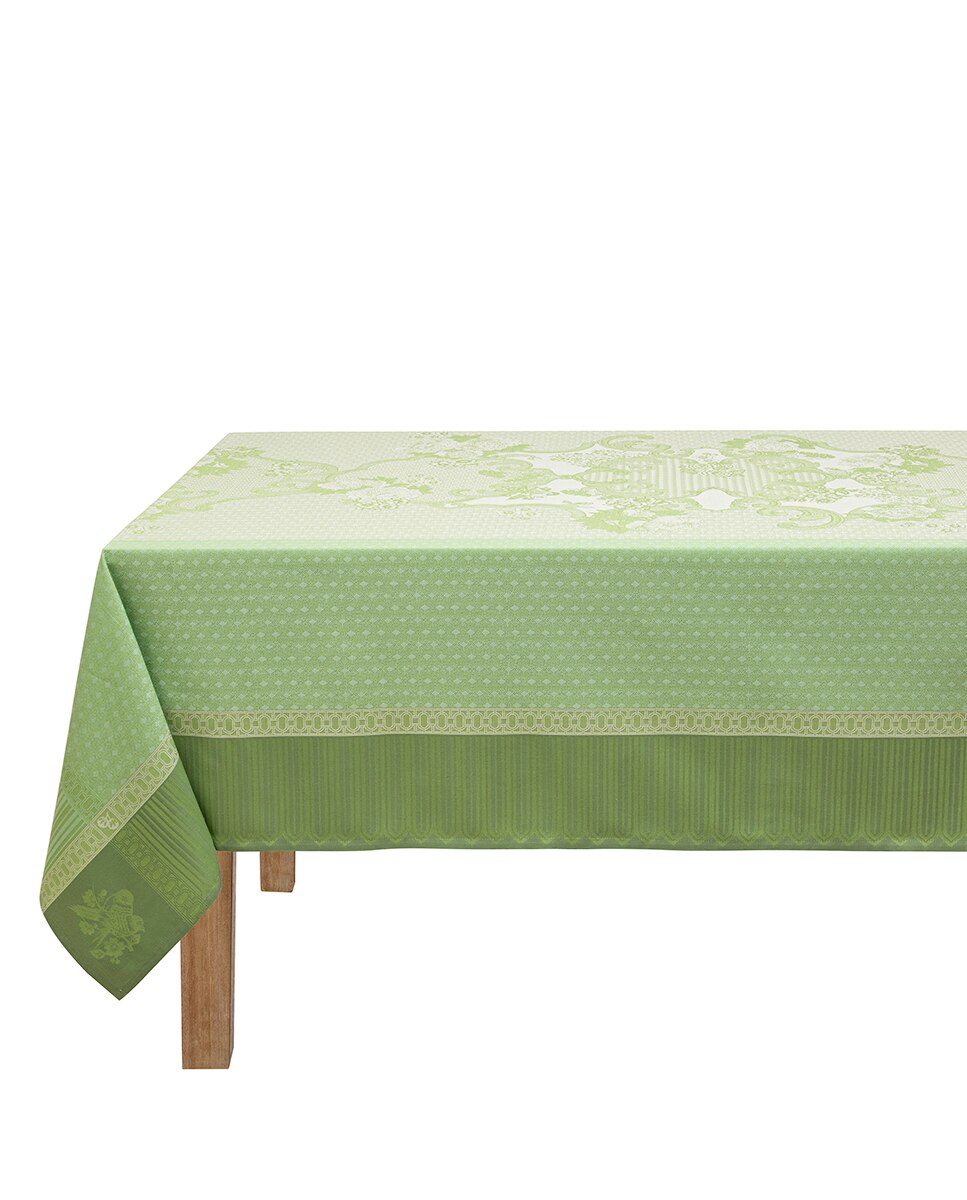 Mantel antimanchas jaquard floral - Verde Verde-1