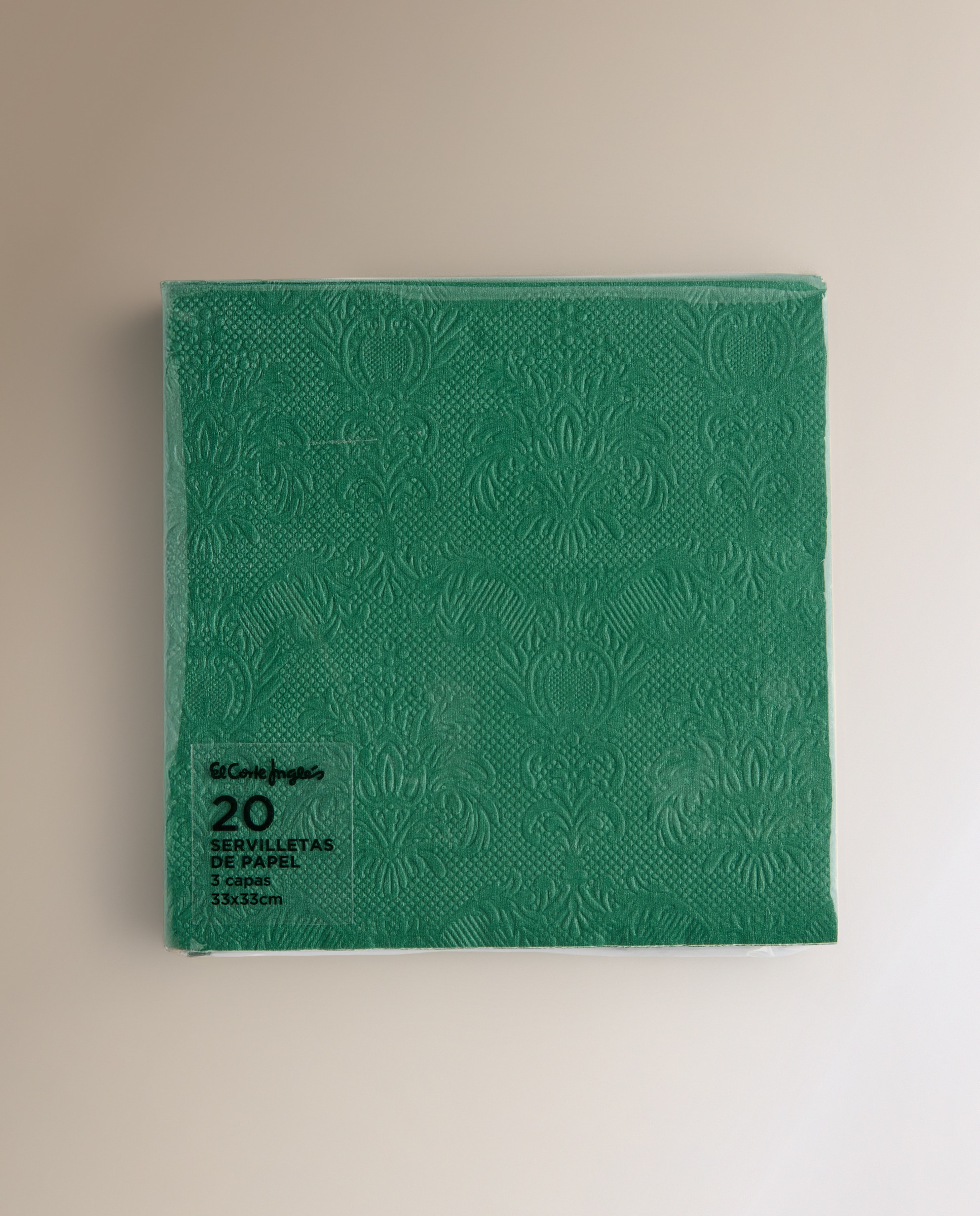 Pack de 20 Guardanapos de Papel Lisos Verde-2