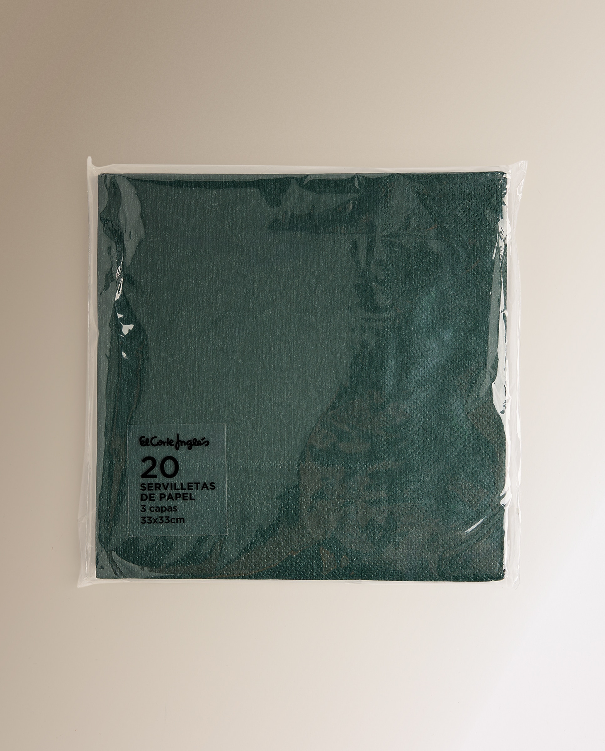 Pack de 20 Guardanapos de Papel Liso Verde-2