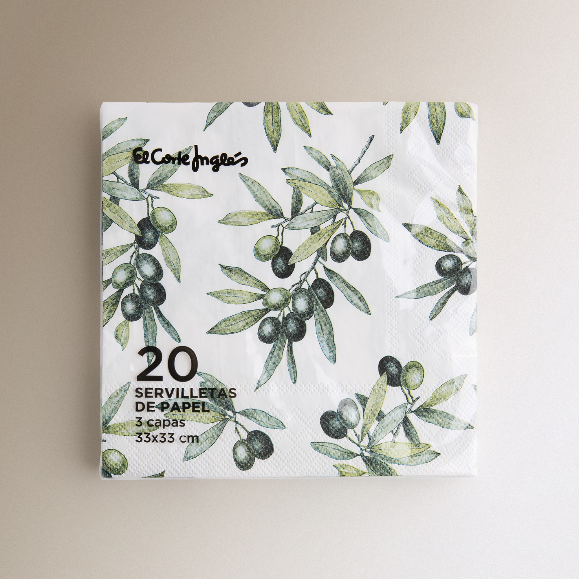 Pack de 20 Guardanapos de Papel Olivo Verde-2
