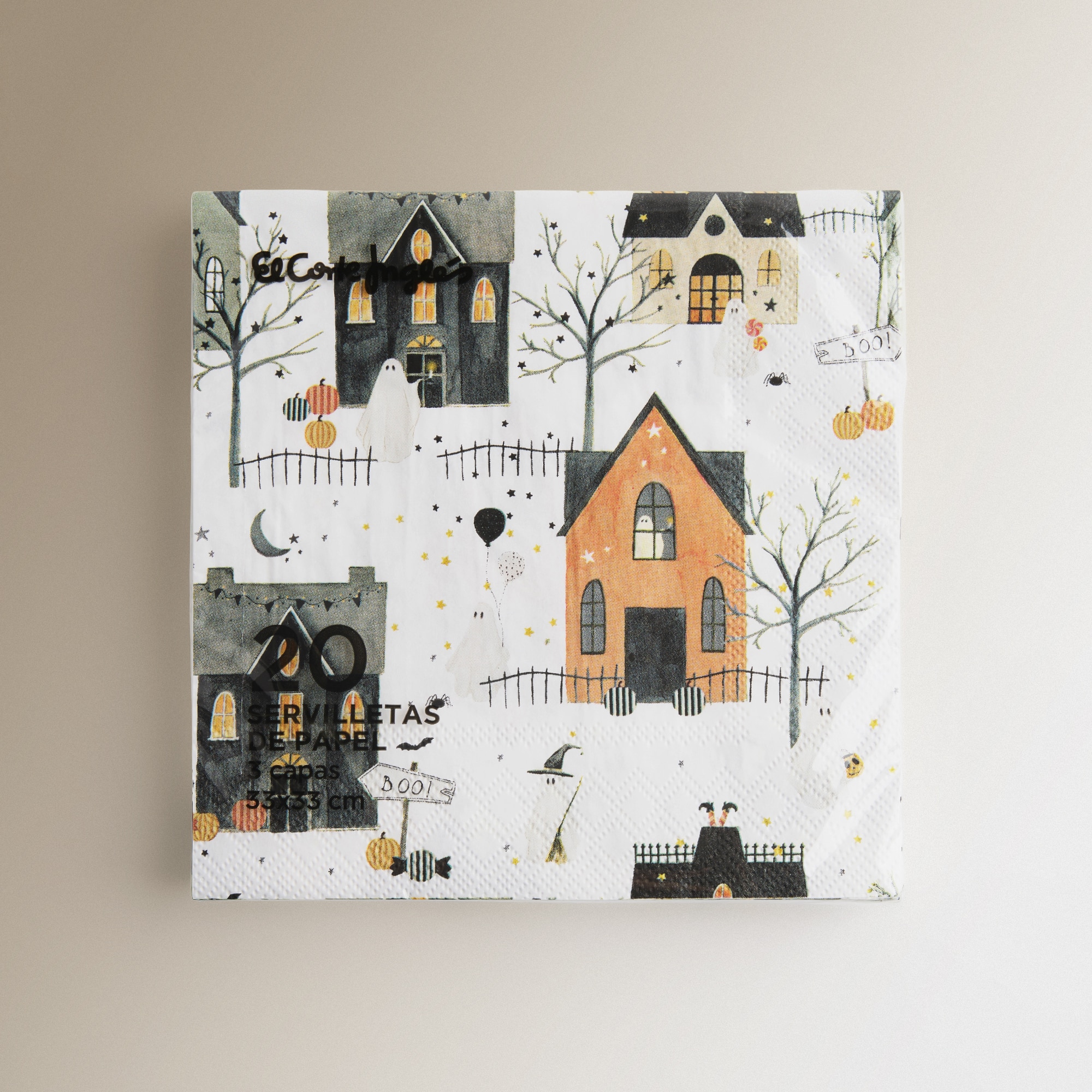 Pack de 20 servilletas de papel Halloween - Negro 33 x 33 cm Negro-2