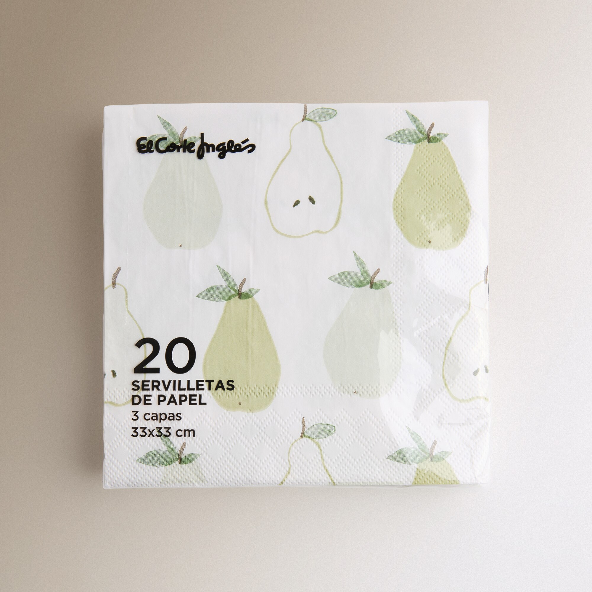 Pack de 20 Guardanapos de Papel Peras Verde-2