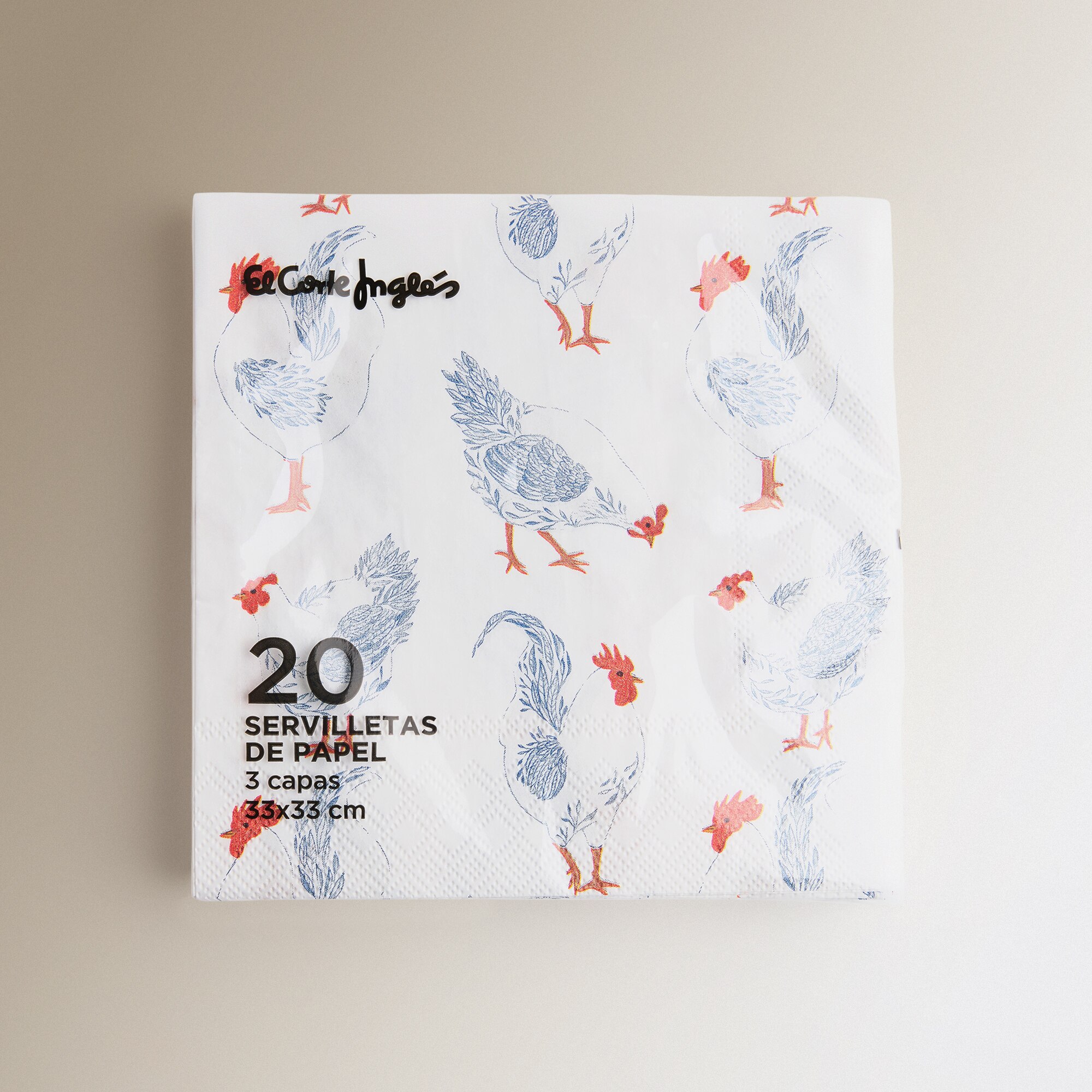 Pack de 20 Guardanapos de Papel Farm Azul-2