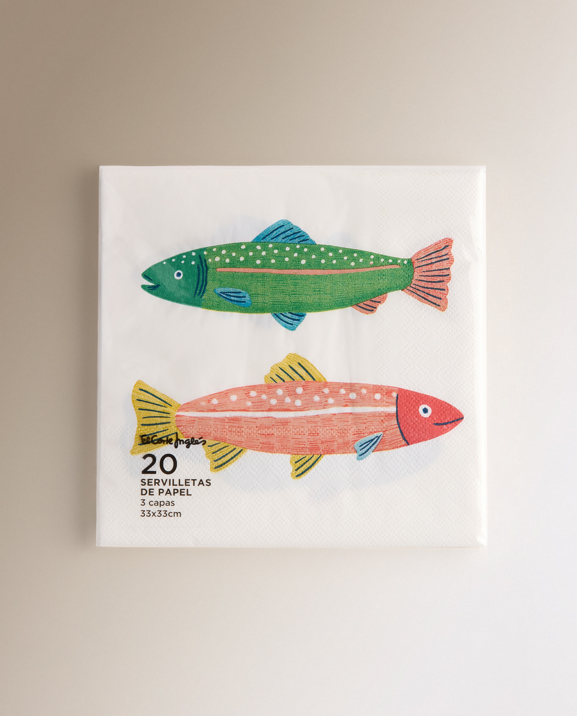 Pack de 20 Guardanapos de Papel Peixes Multicolor-2