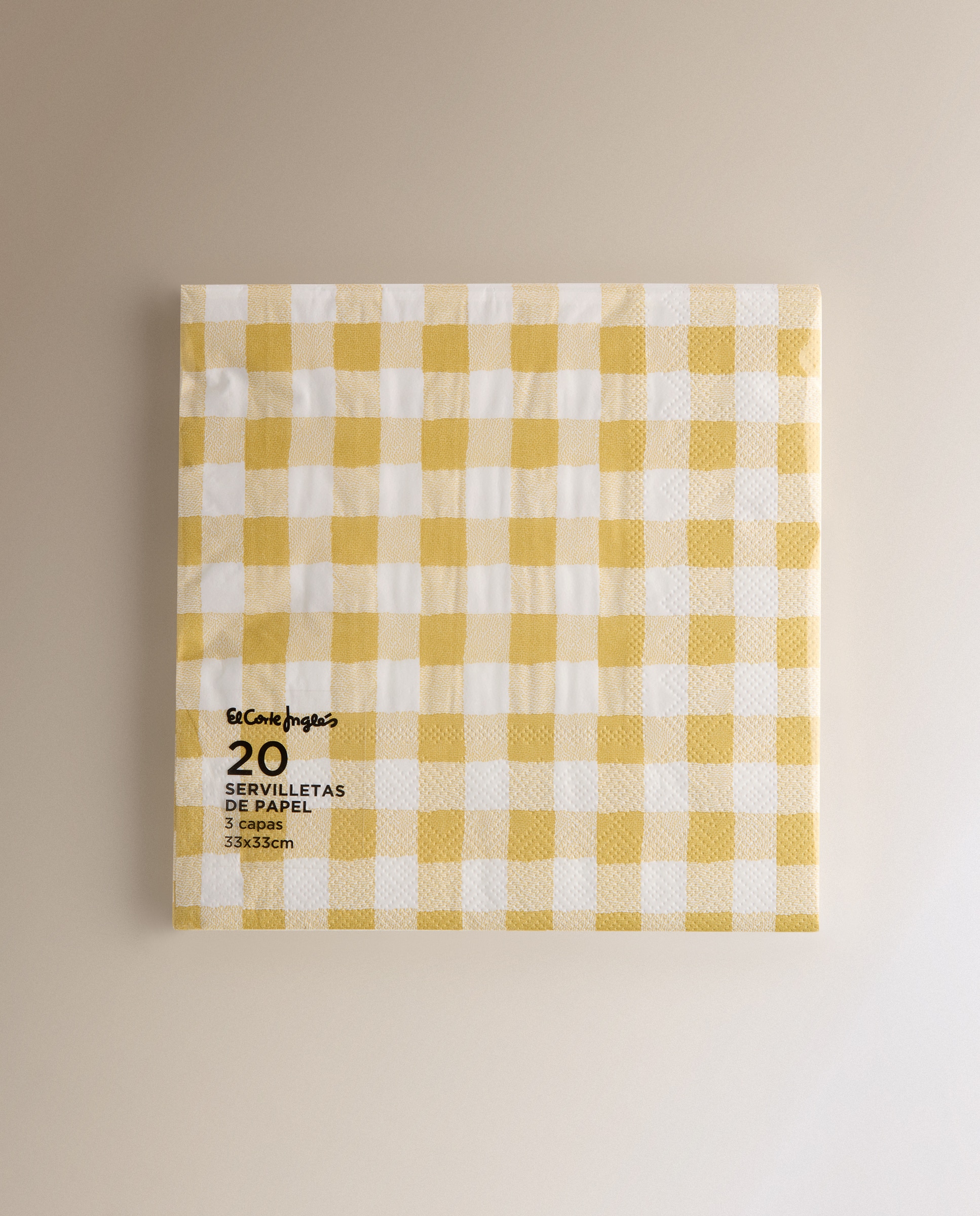 Pack de 20 Guardanapos de Papel Vichy Amarelo-2