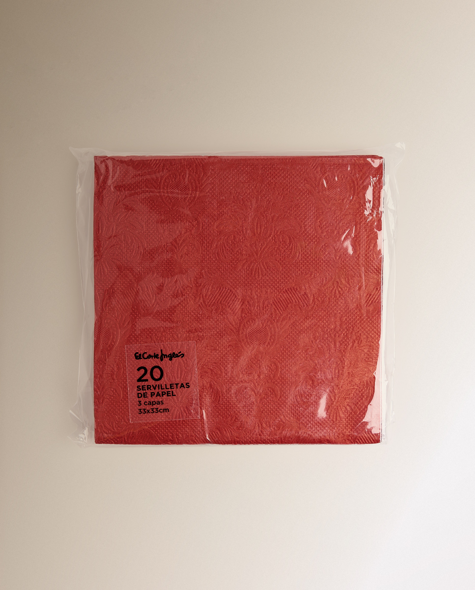 Pack de 20 servilletas de papel Jackie - Rojo 33 x 33 cm Rojo-2