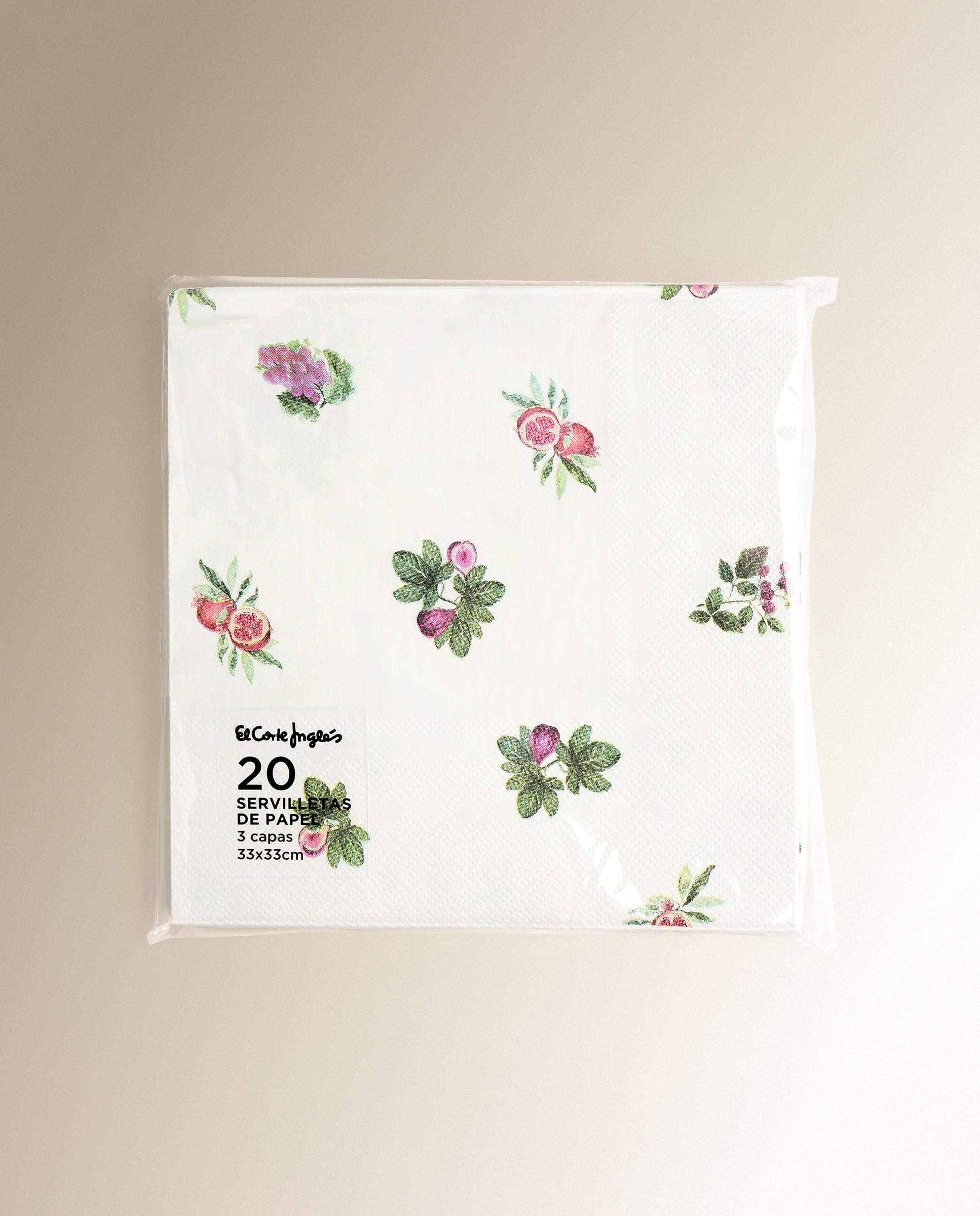 Pack de 20 Guardanapos de Papel Frutos Vermelhos Grená-2
