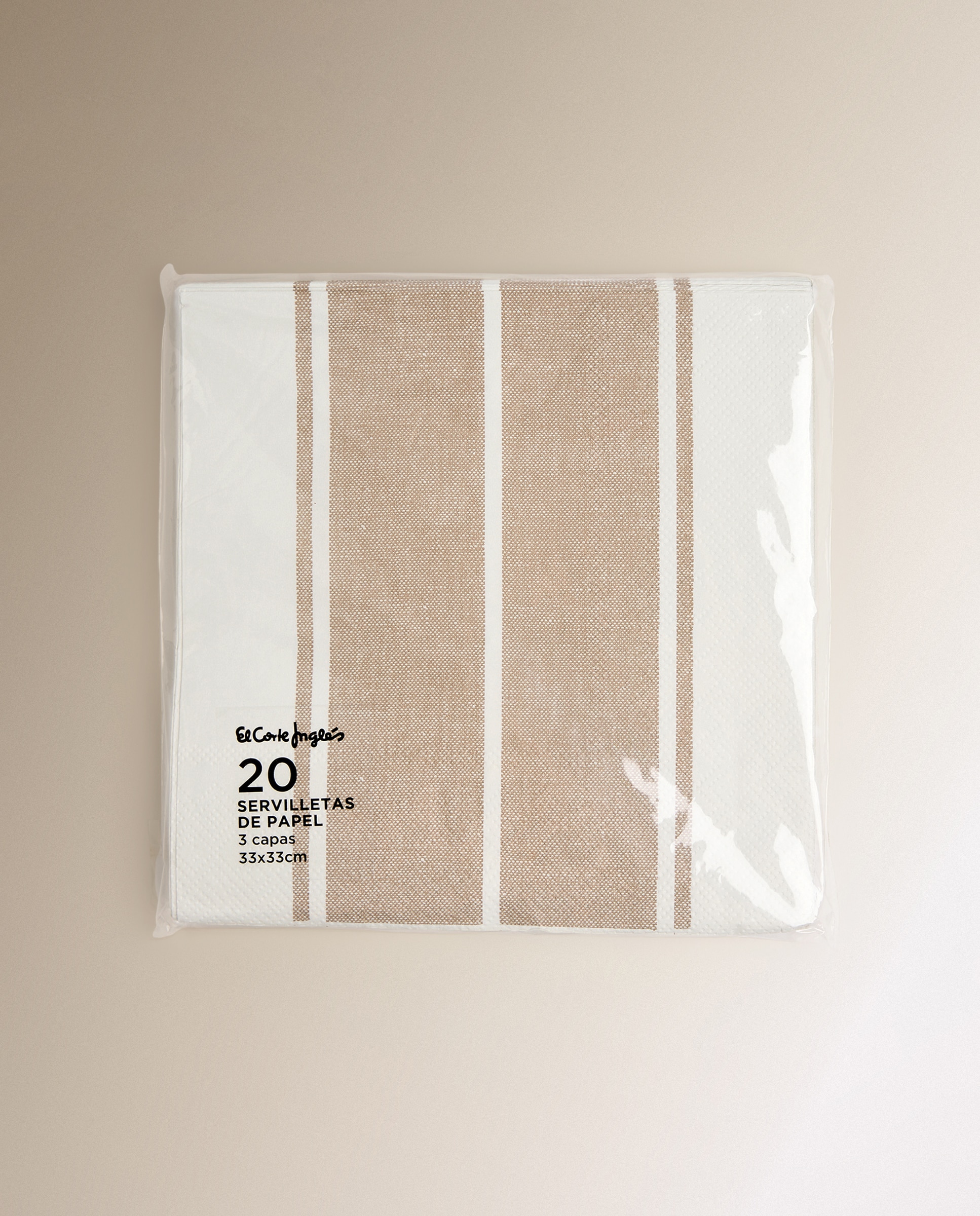 Pack de 20 servilletas de papel Raya - Beige Beige-2